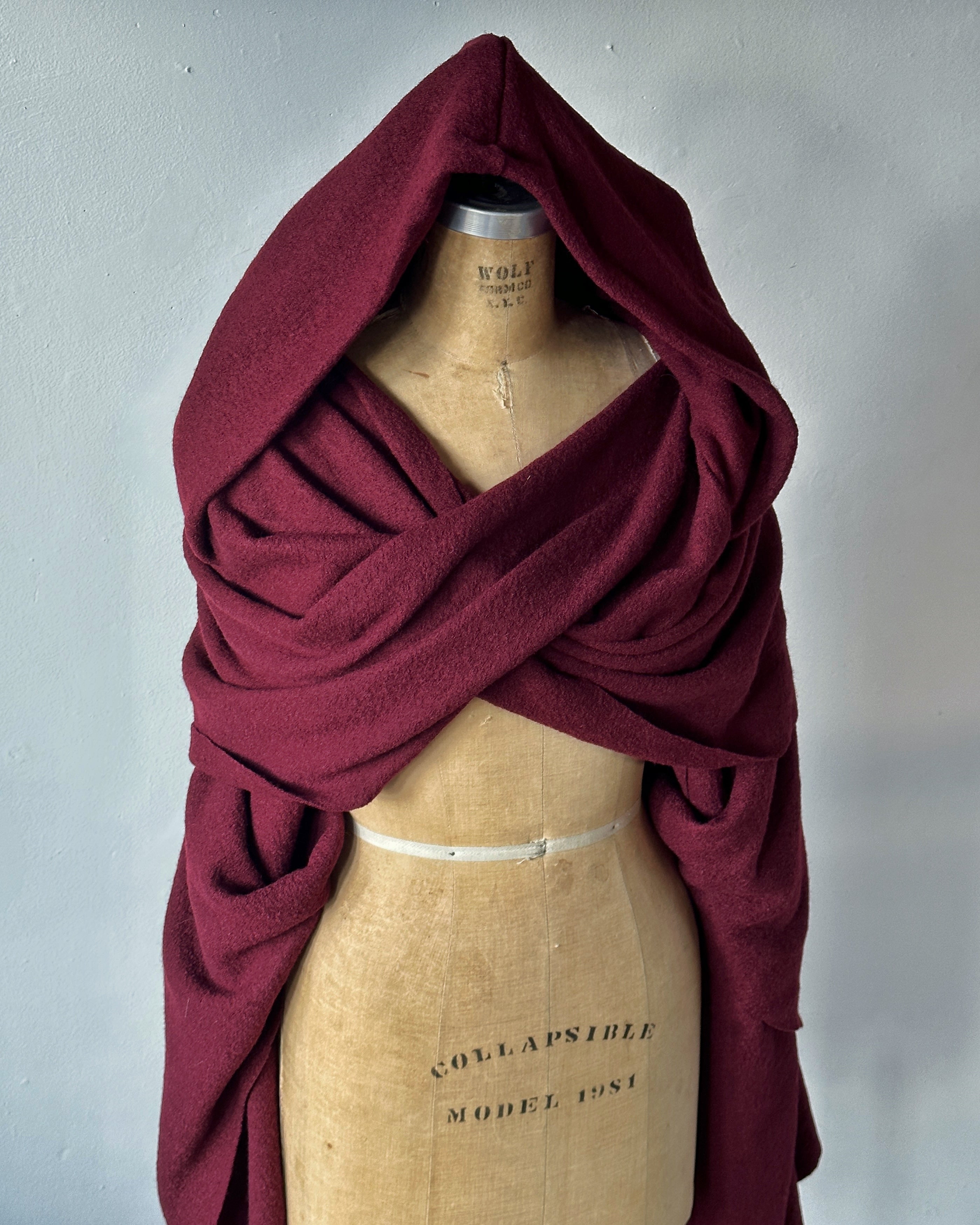 Mythic Cape in Oxblood Wool (Pre-Order)