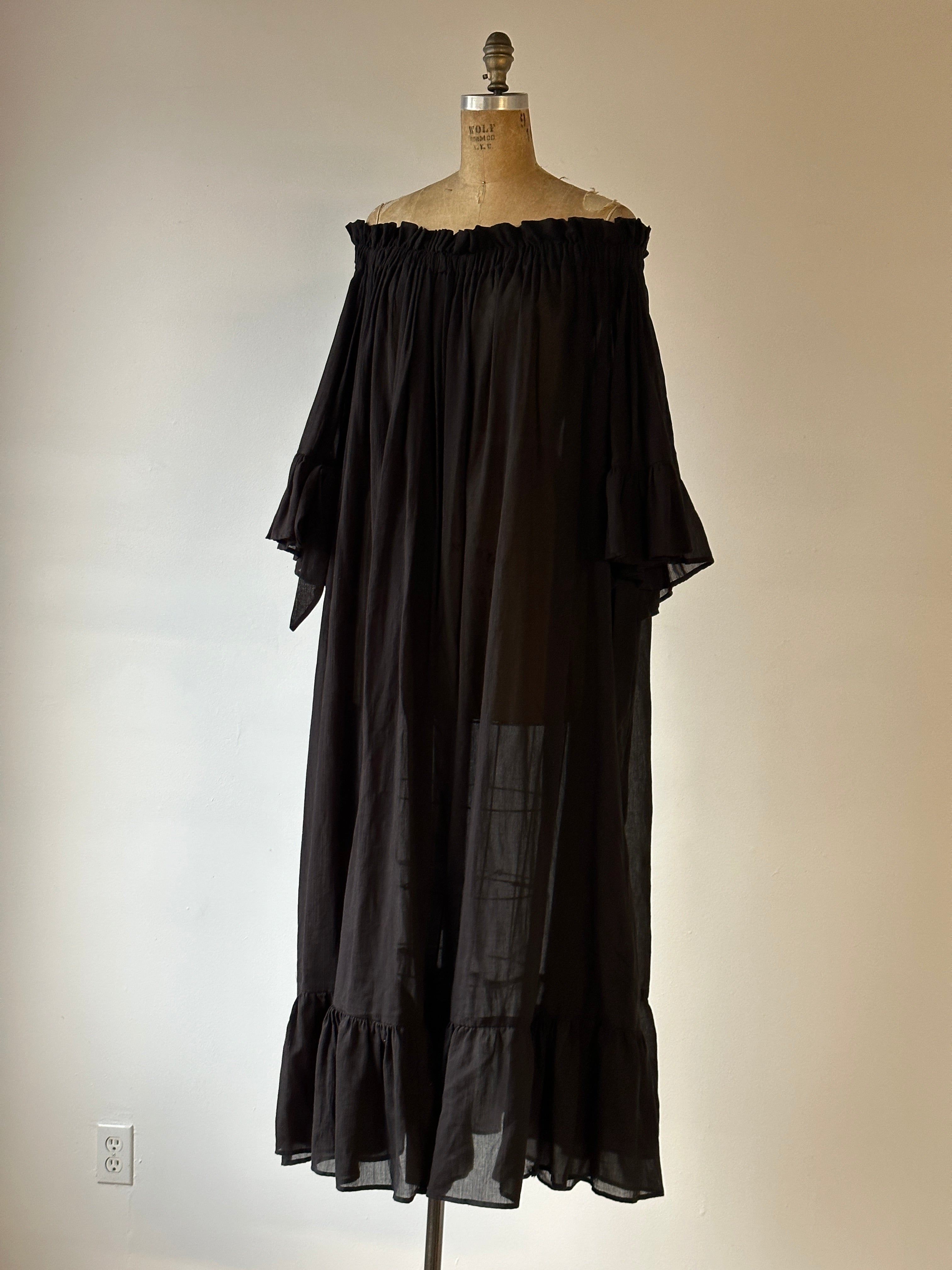 Maxi Paperbag Gown in Cotton Voile (Made-to-Order)