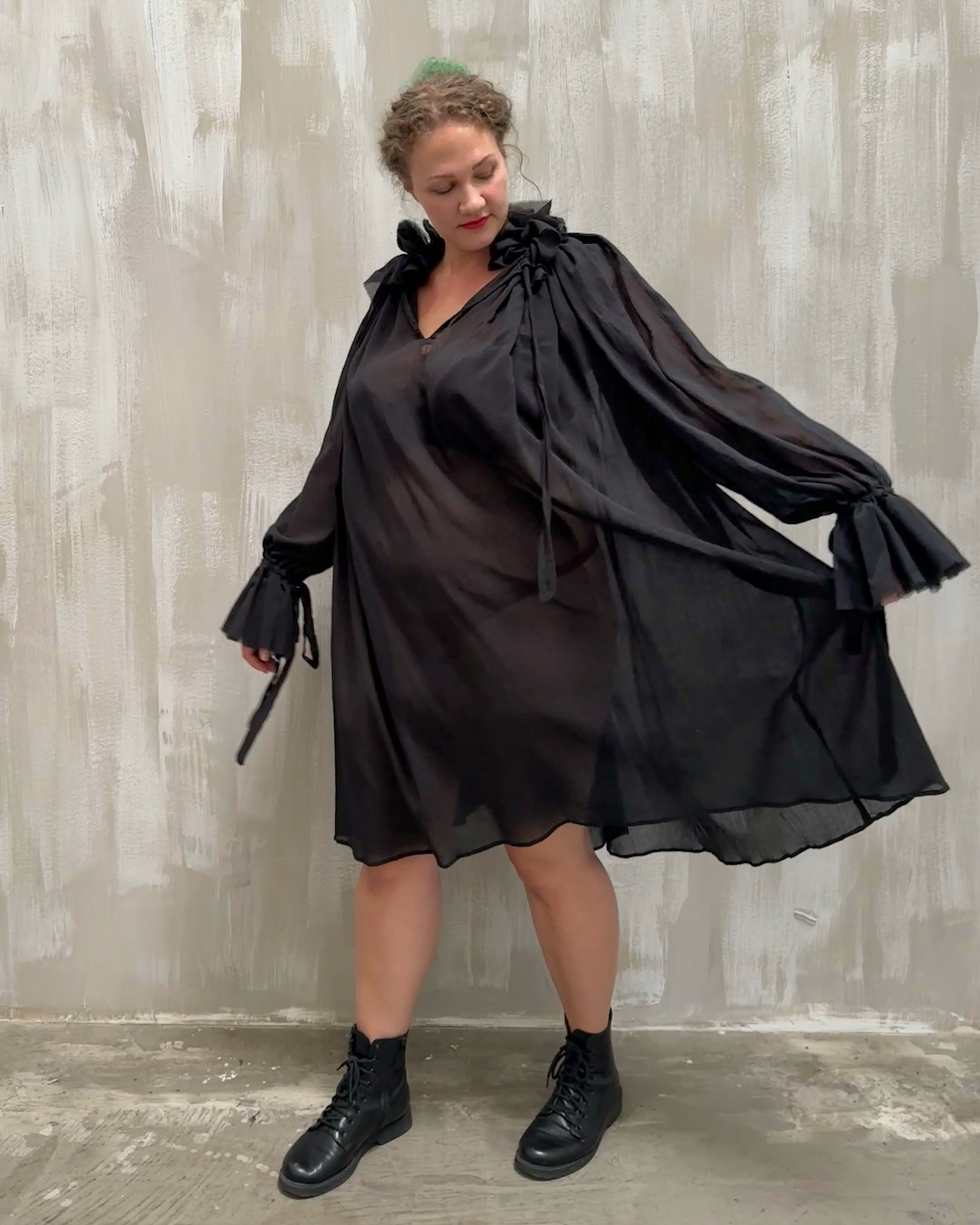 Alchemist Chemise in Black Cotton Gauze