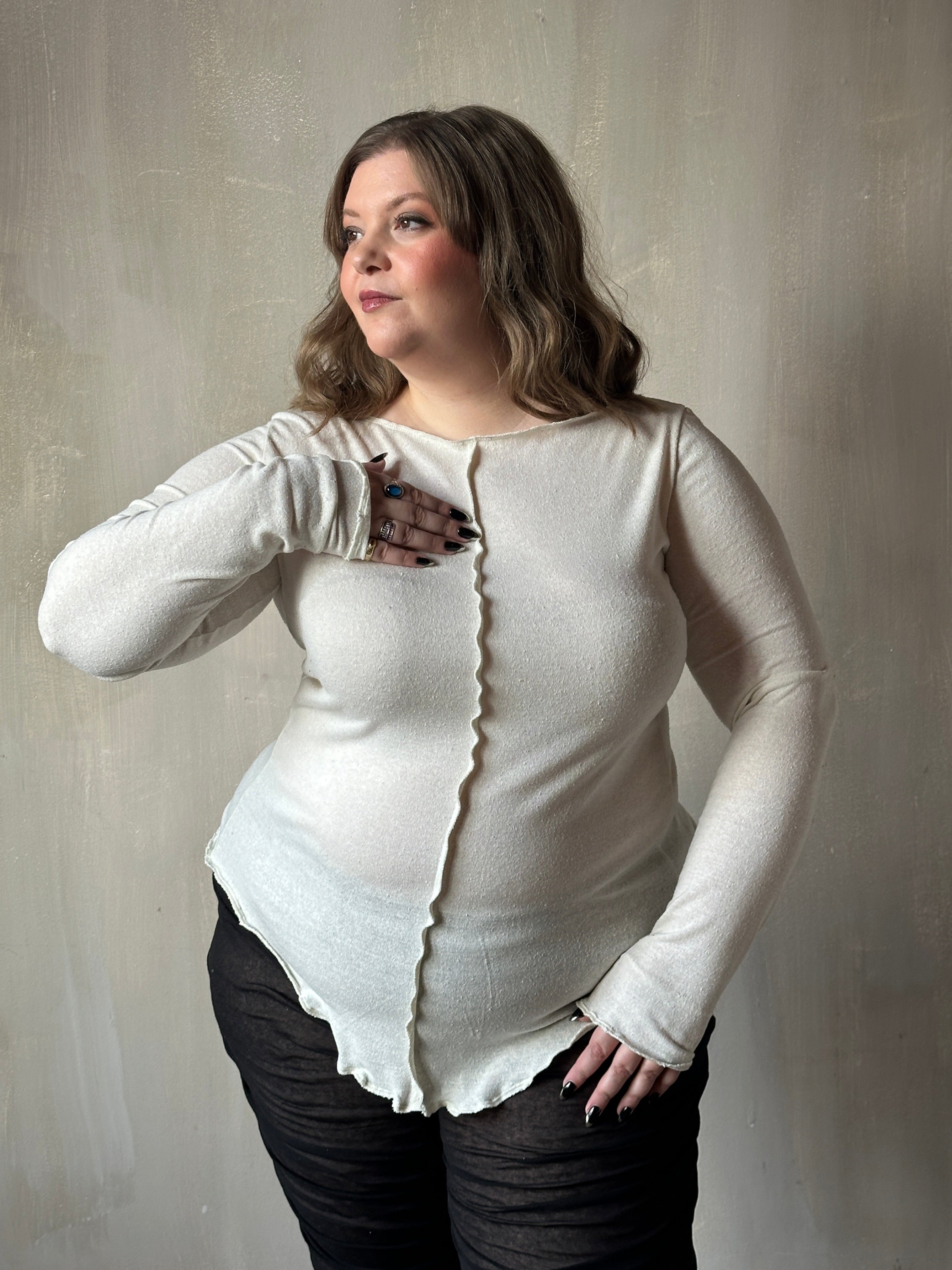Winter '25 Reverse Seam Boat Neck Tunic in Silk Jersey (In Stock, Limited Edition)