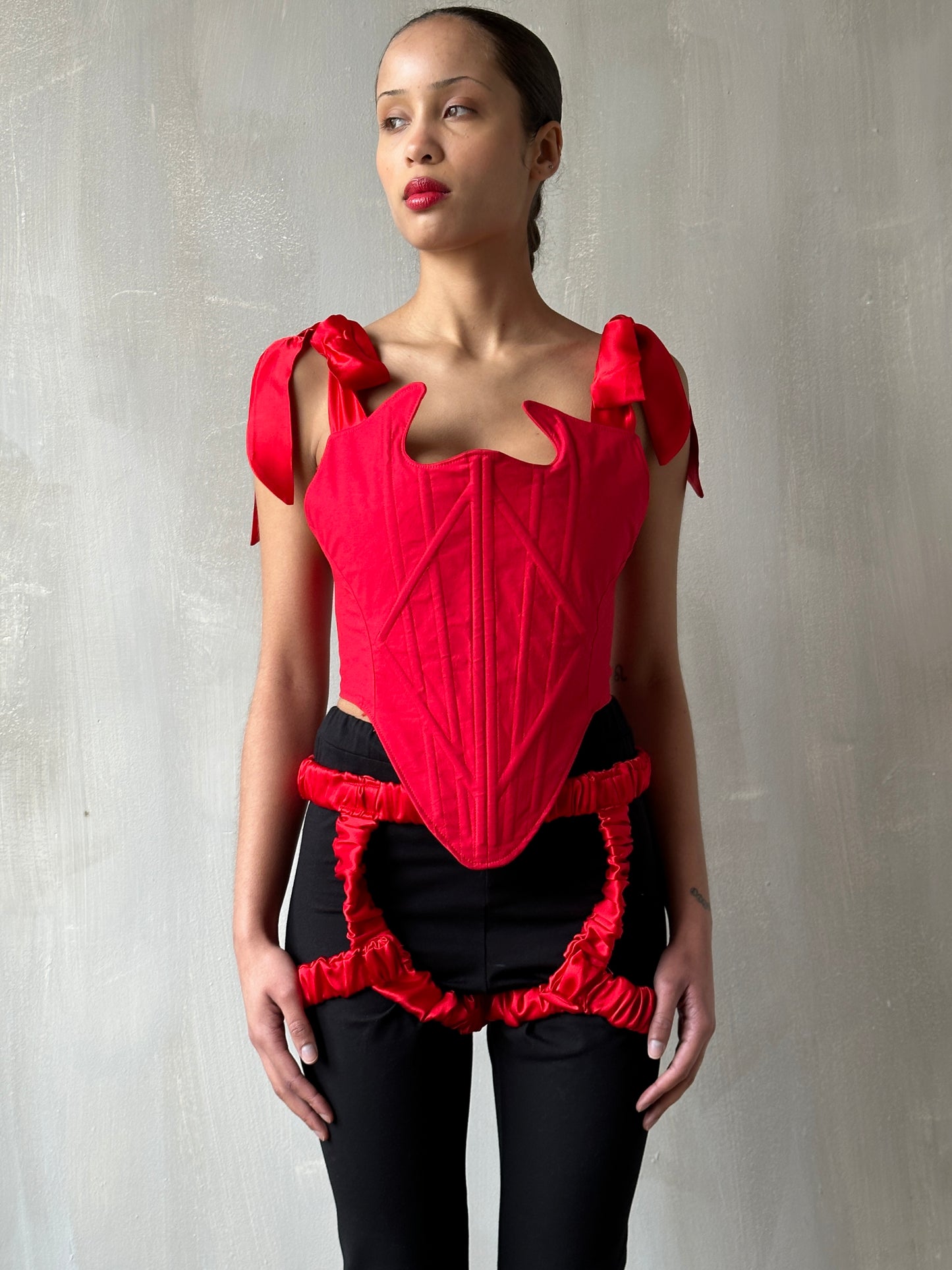 Spring '24 Red Satin Bow Harness (Pre-Order)