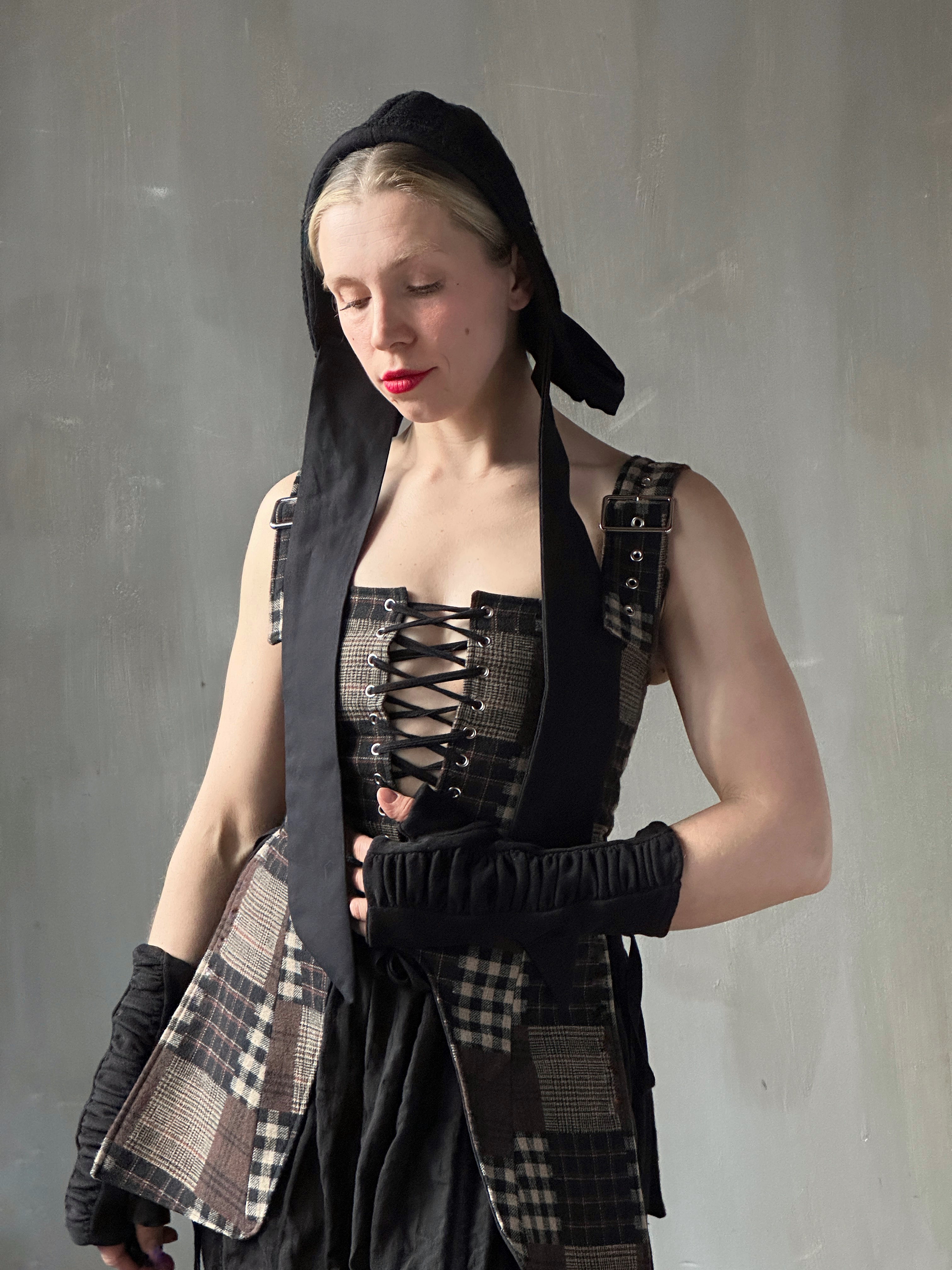 Winter '26: Spangenhelm Bonnet in Black Boiled Wool (Pre-Order)