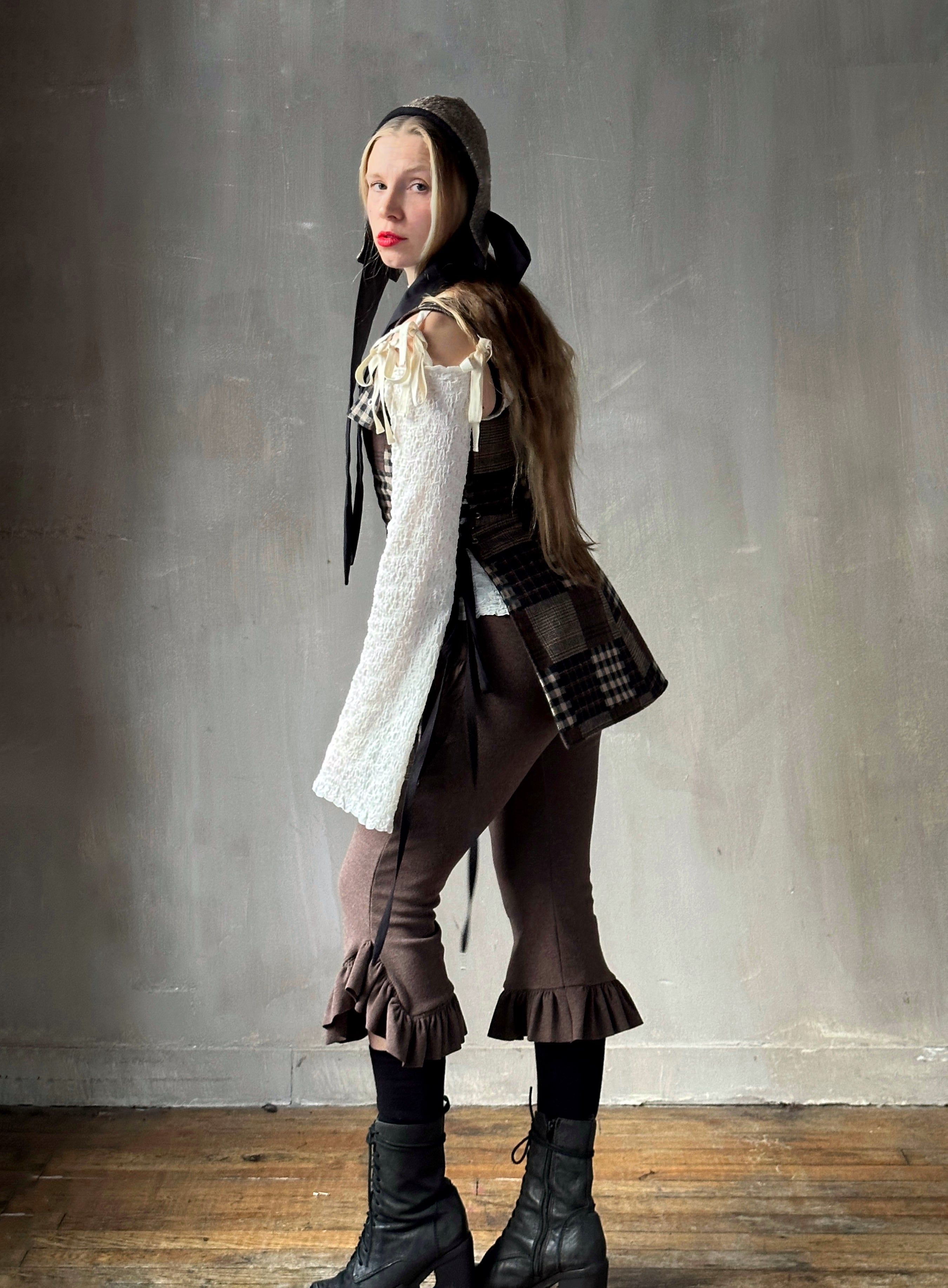 Winter '26: Pinafore Corset Vest in Plaid Patchwork Cotton (In Stock)