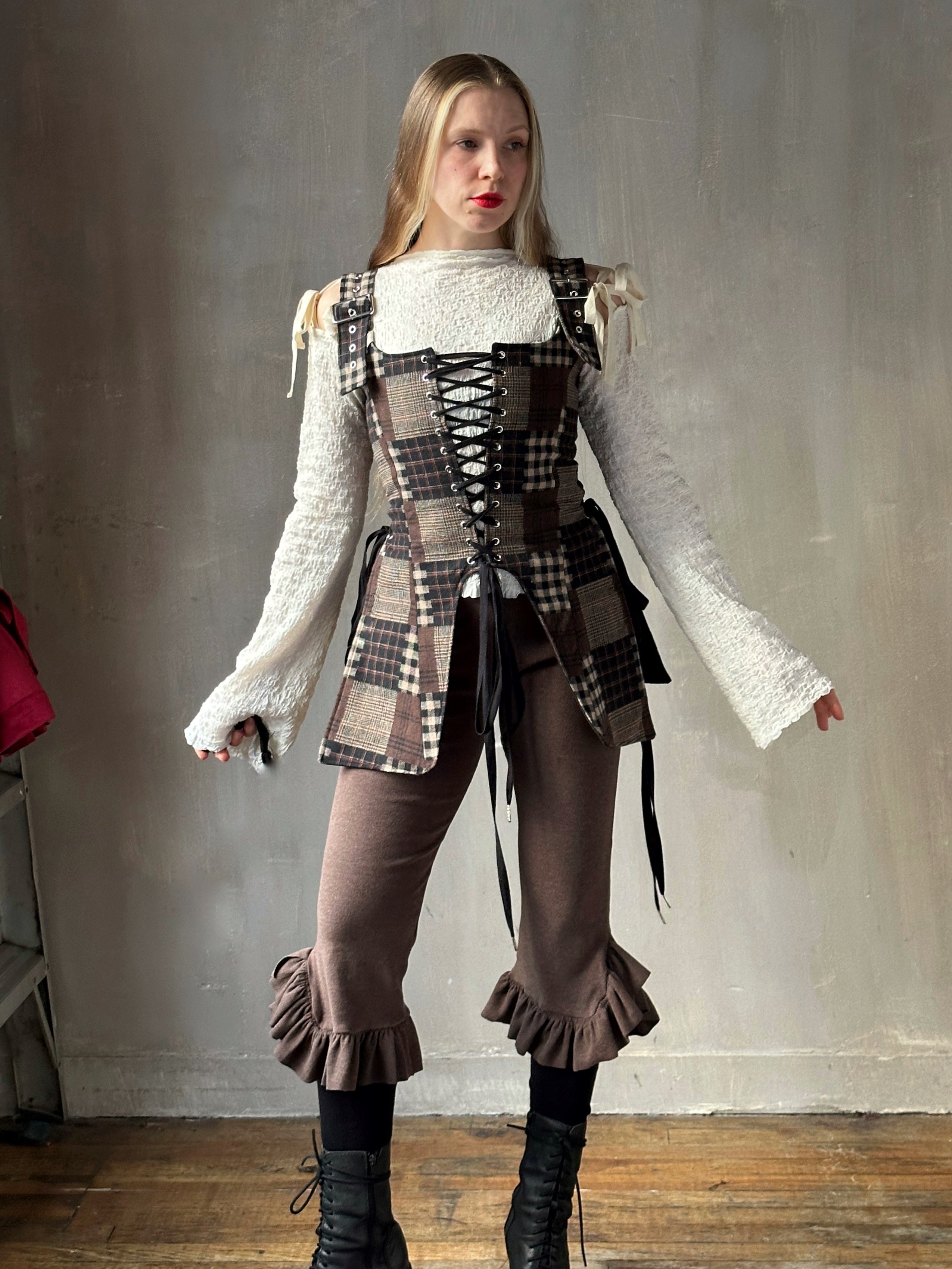 Winter '26: Gathered Pocket Capri in Fawn-Brown Brushed Cotton (Pre-Order)