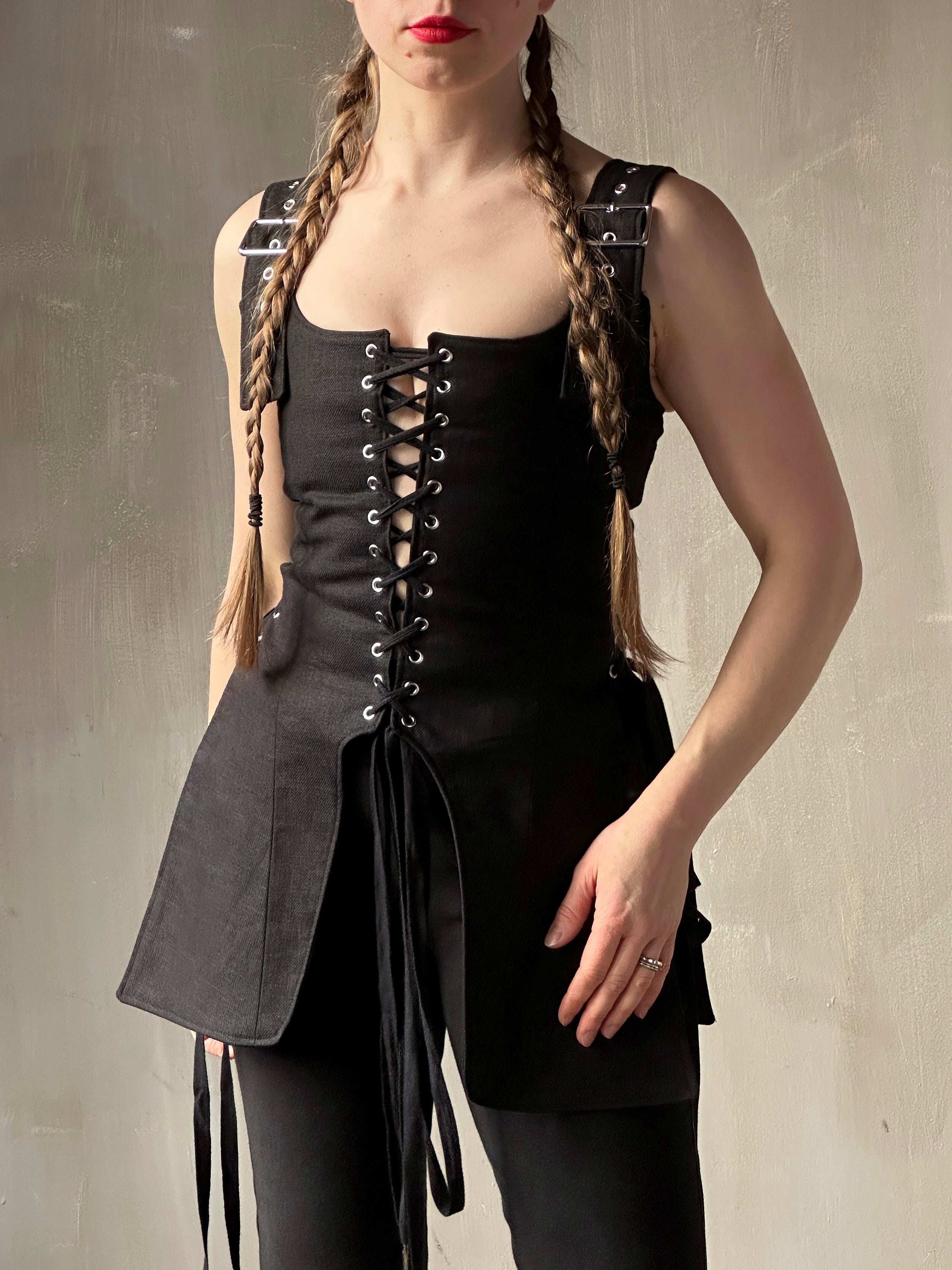 Winter '26: Pinafore Corset Vest in Ramie Twill (Pre-Order)