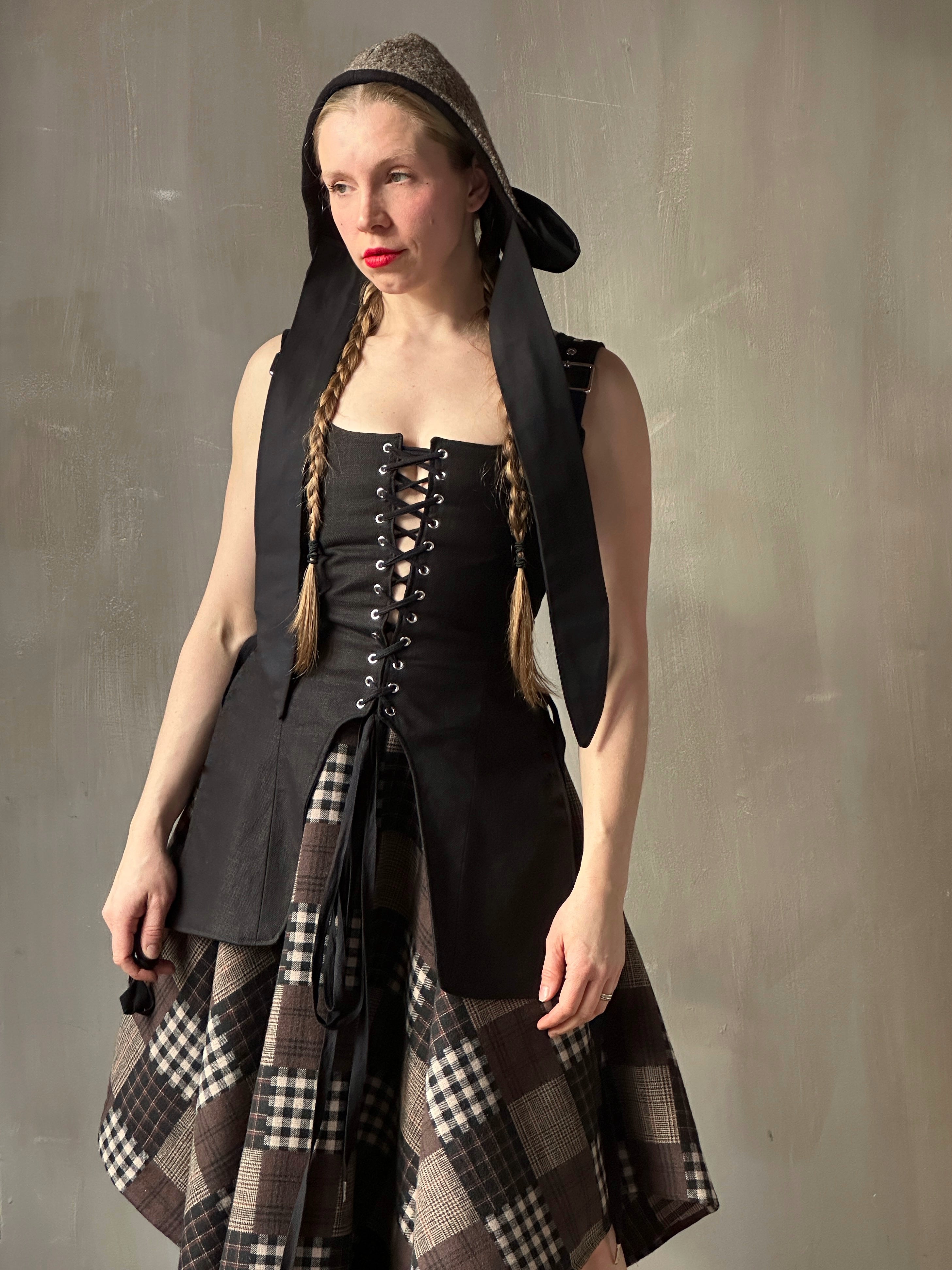 Winter '26: Pinafore Corset Vest in Ramie Twill (Pre-Order)