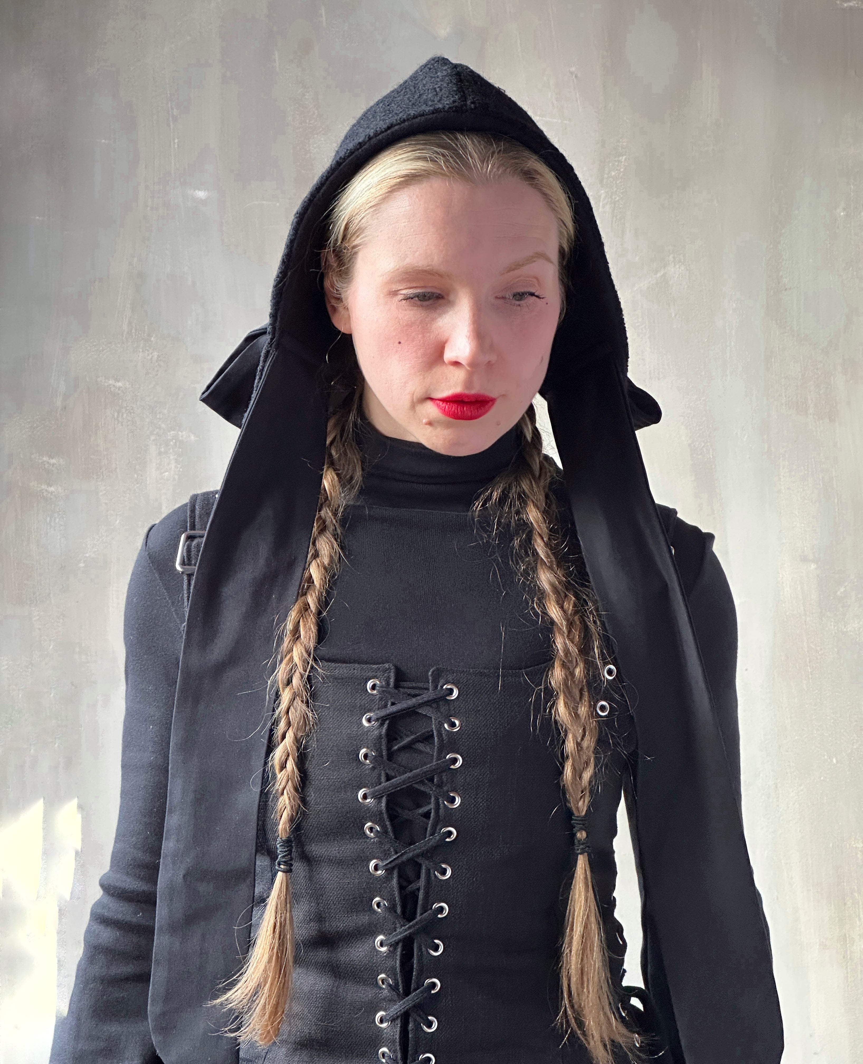 Winter '26: Spangenhelm Bonnet in Black Boiled Wool (Pre-Order)