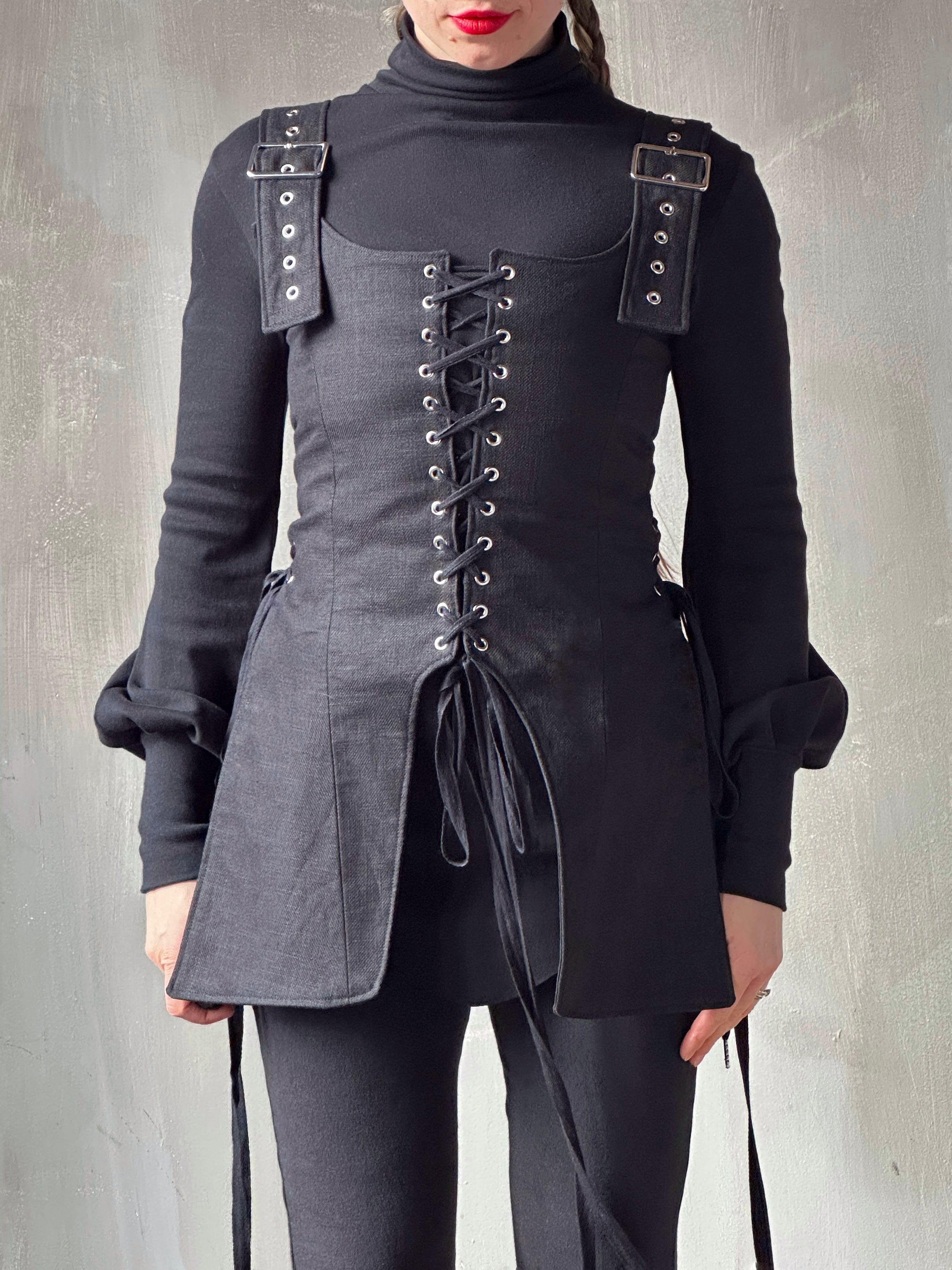 Winter '26: Pinafore Corset Vest in Ramie Twill (Pre-Order)