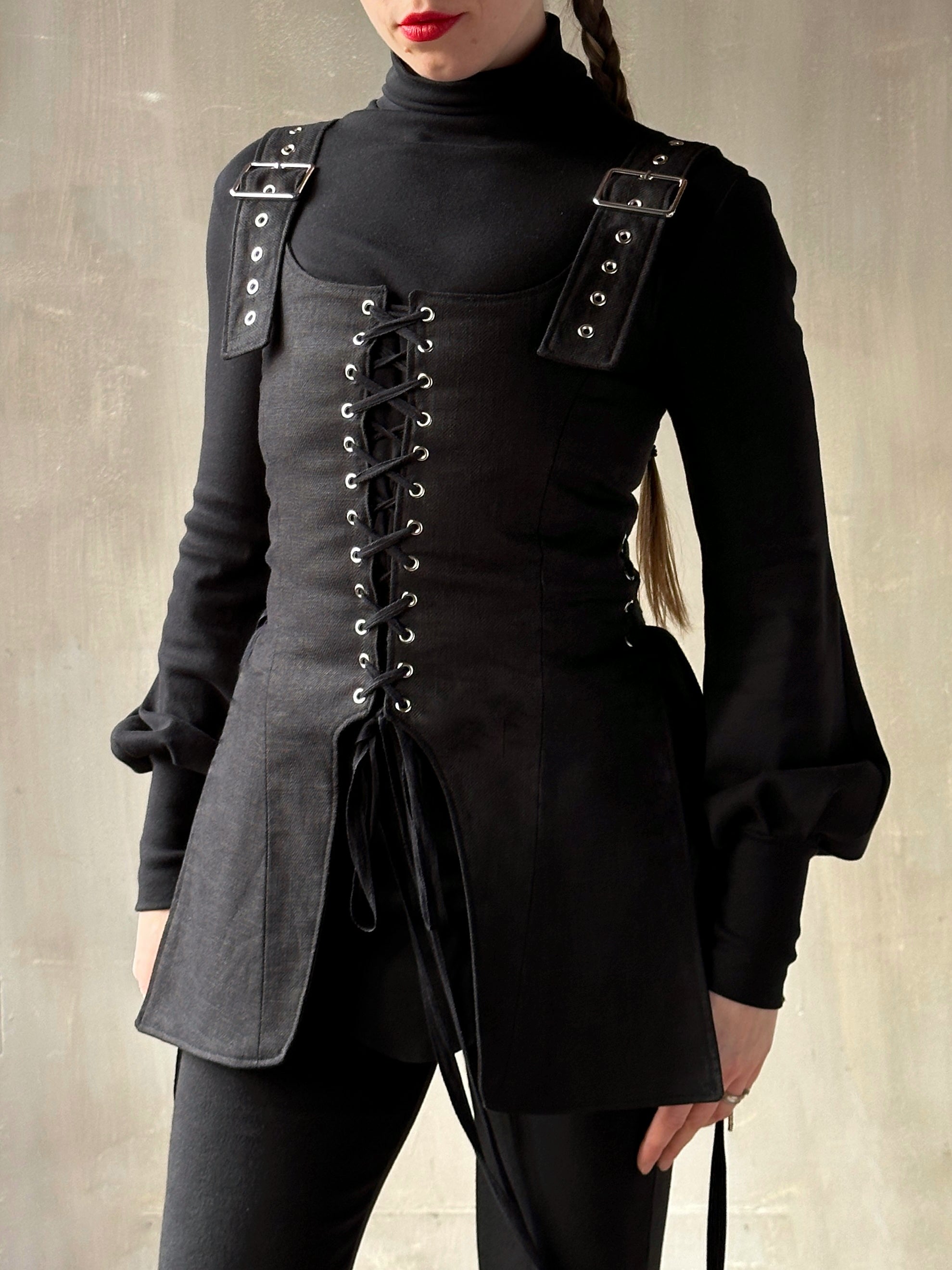 Winter '26: Pinafore Corset Vest in Ramie Twill (Pre-Order)