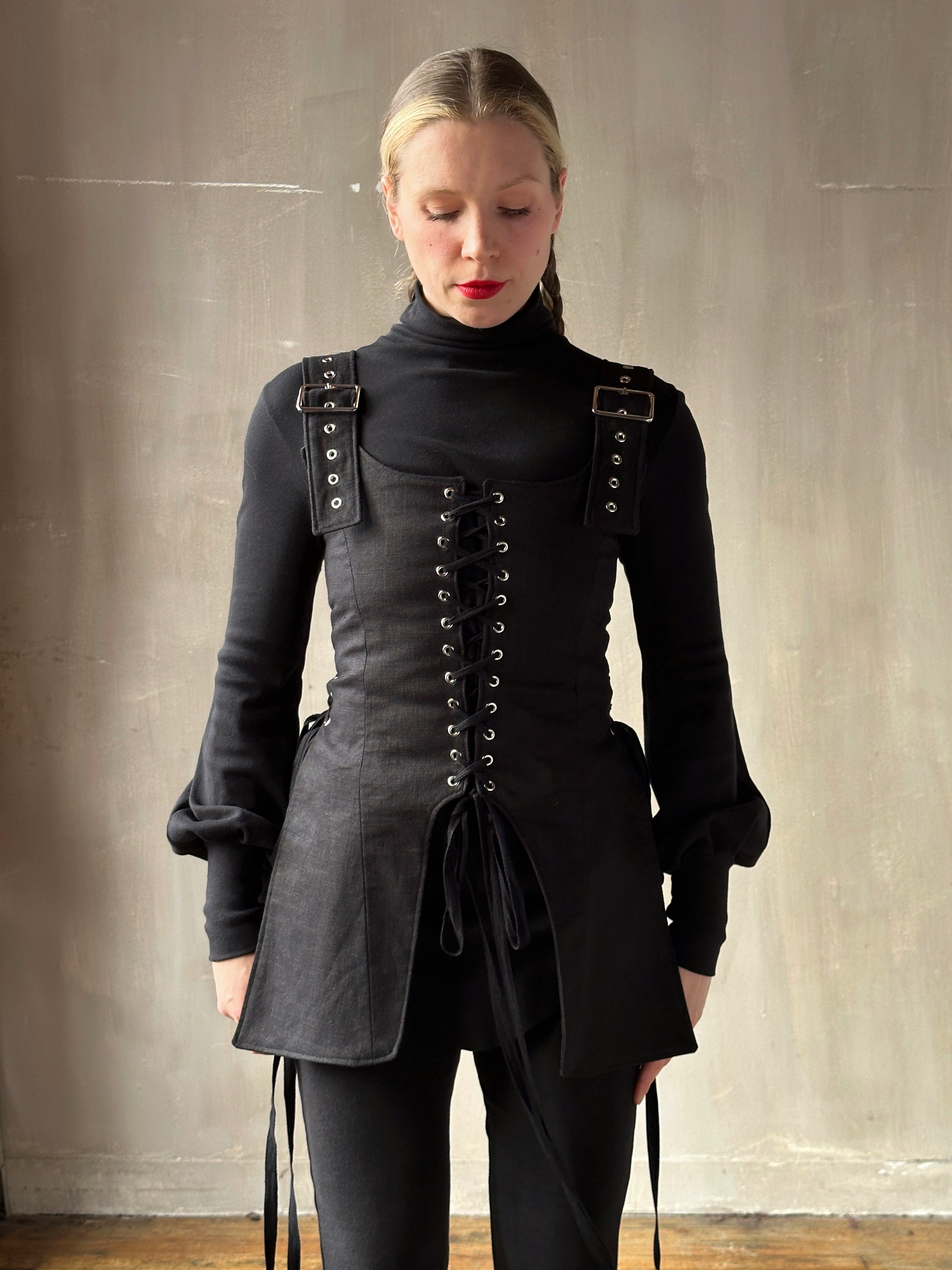 Winter '26: Pinafore Corset Vest in Ramie Twill (Pre-Order)