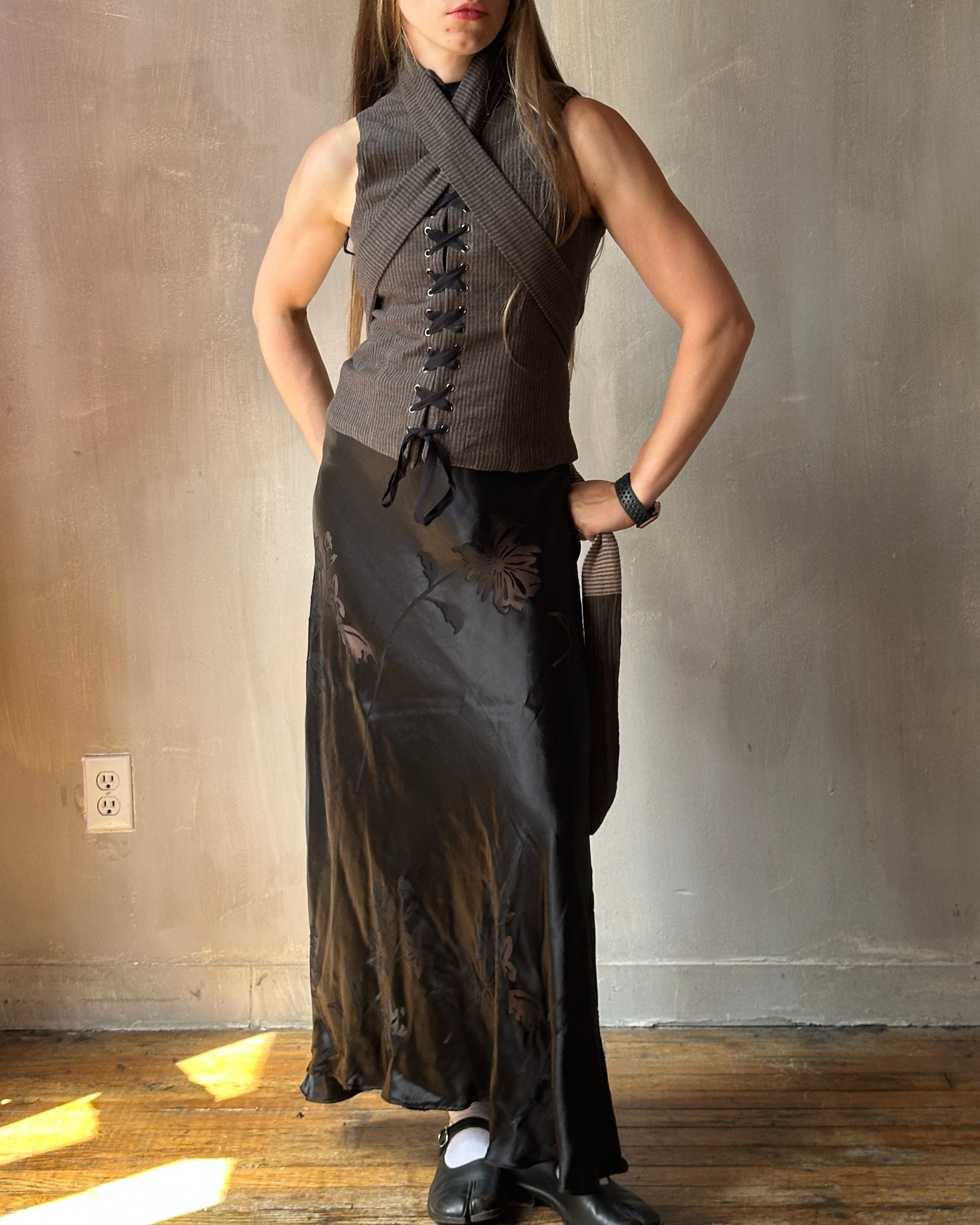 Sample Sale: Burnout Silk Bias Cut Maxi Skirt (Size V)