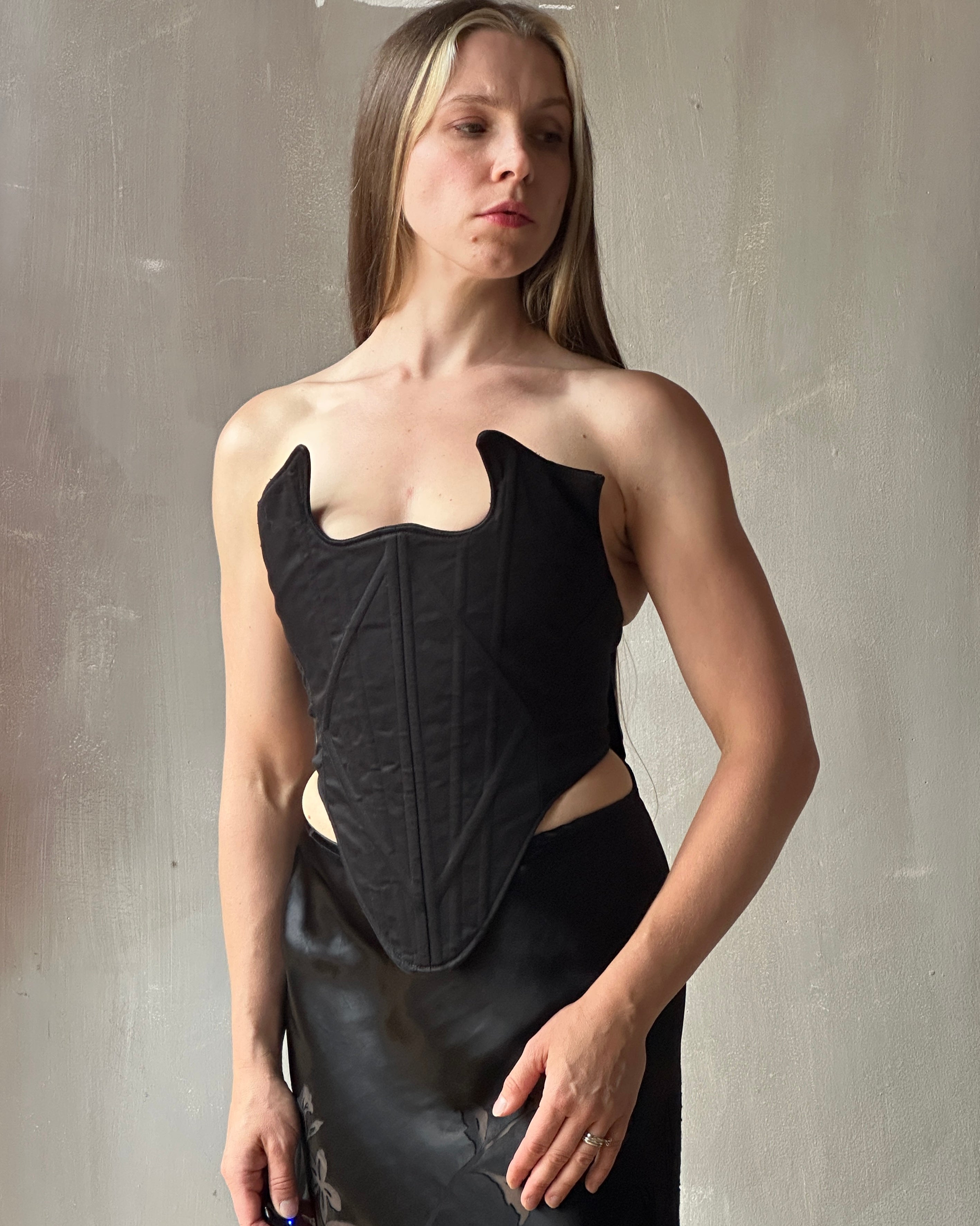 Diamond Demon Stays in Black Cotton Sateen