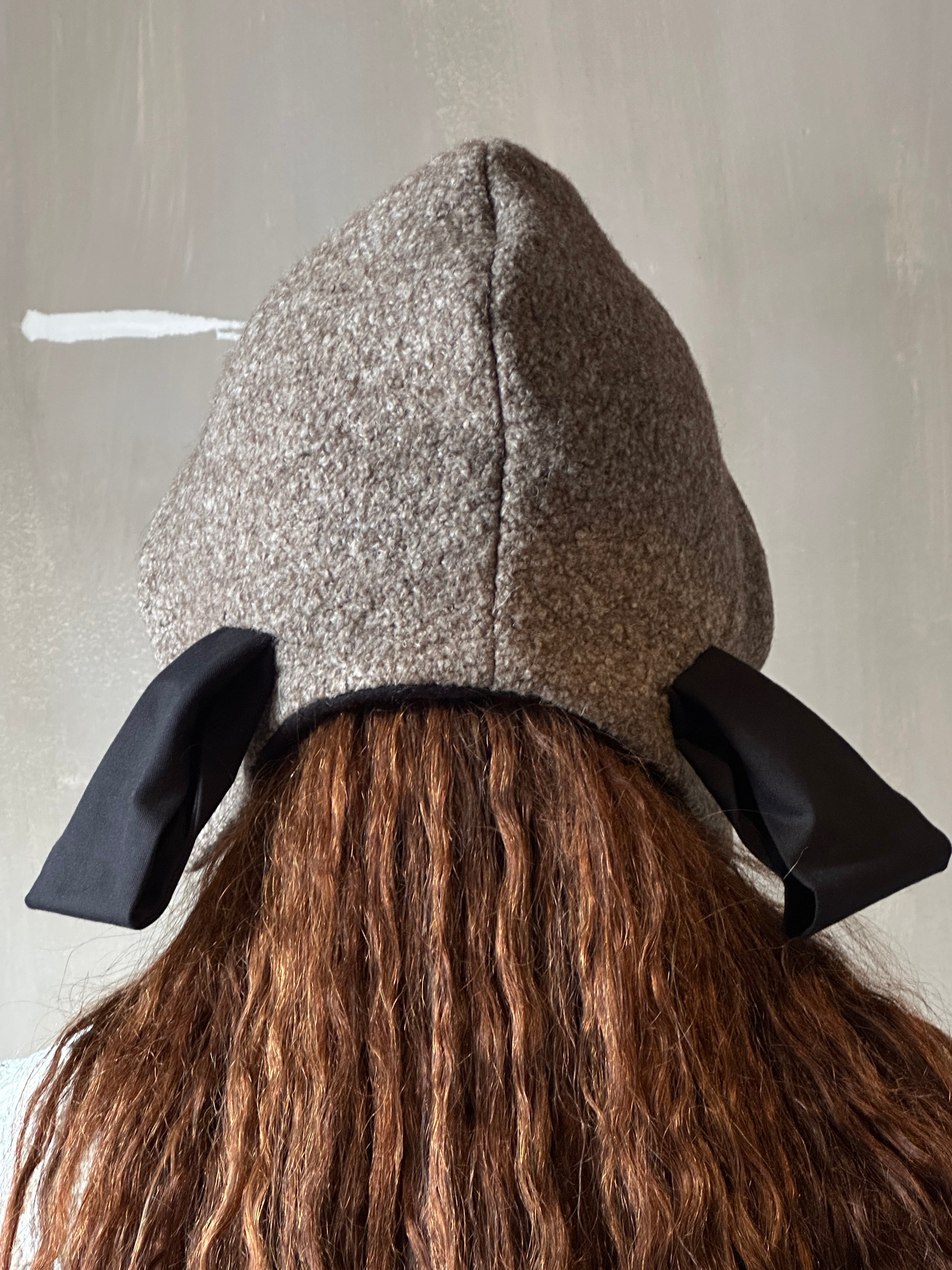 Winter '26: Spangenhelm Bonnet in Oatmeal Boiled Wool Pre-Order)