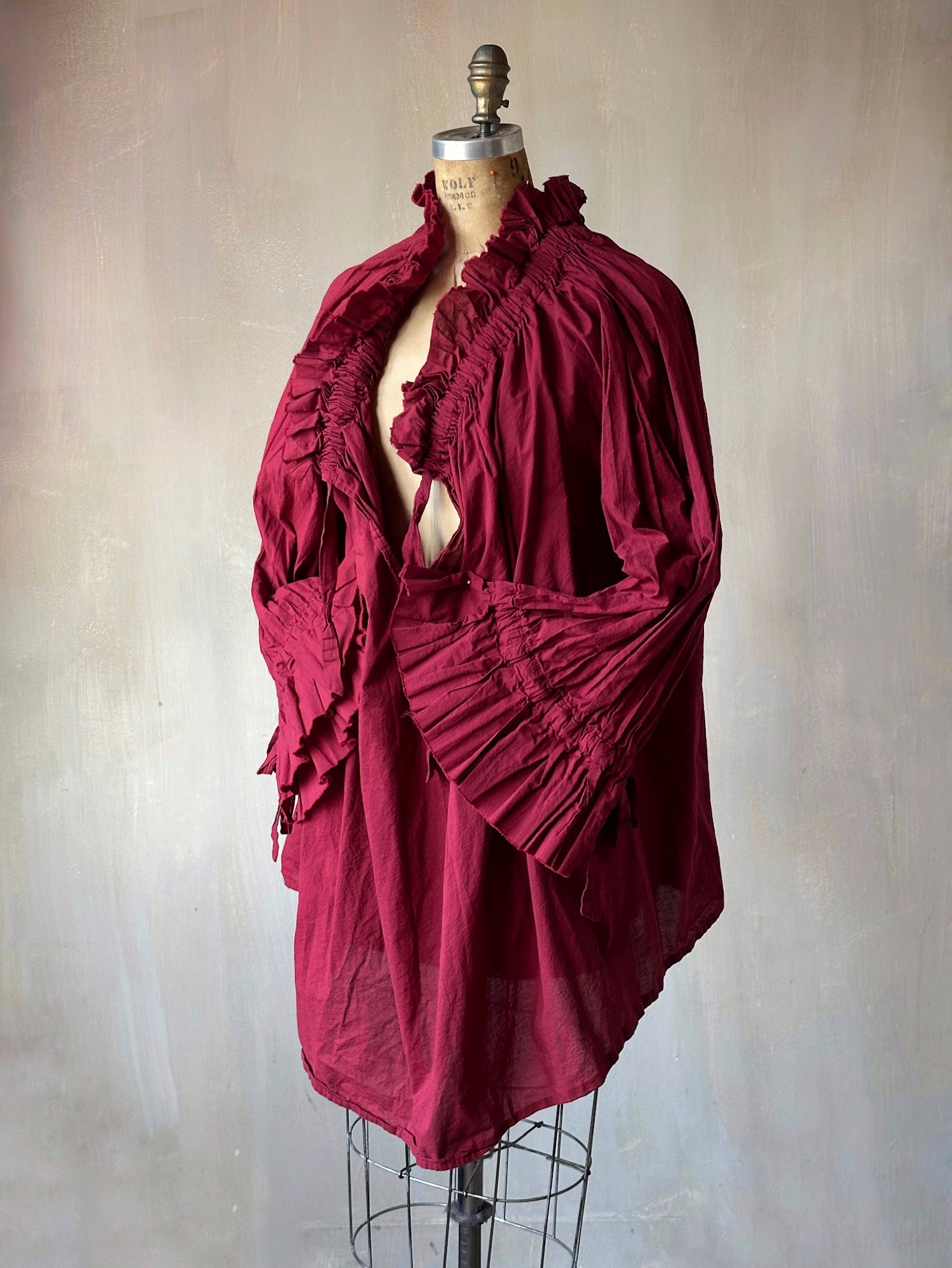 Alchemist Chemise in Wine Red Cotton (Pre-Order)