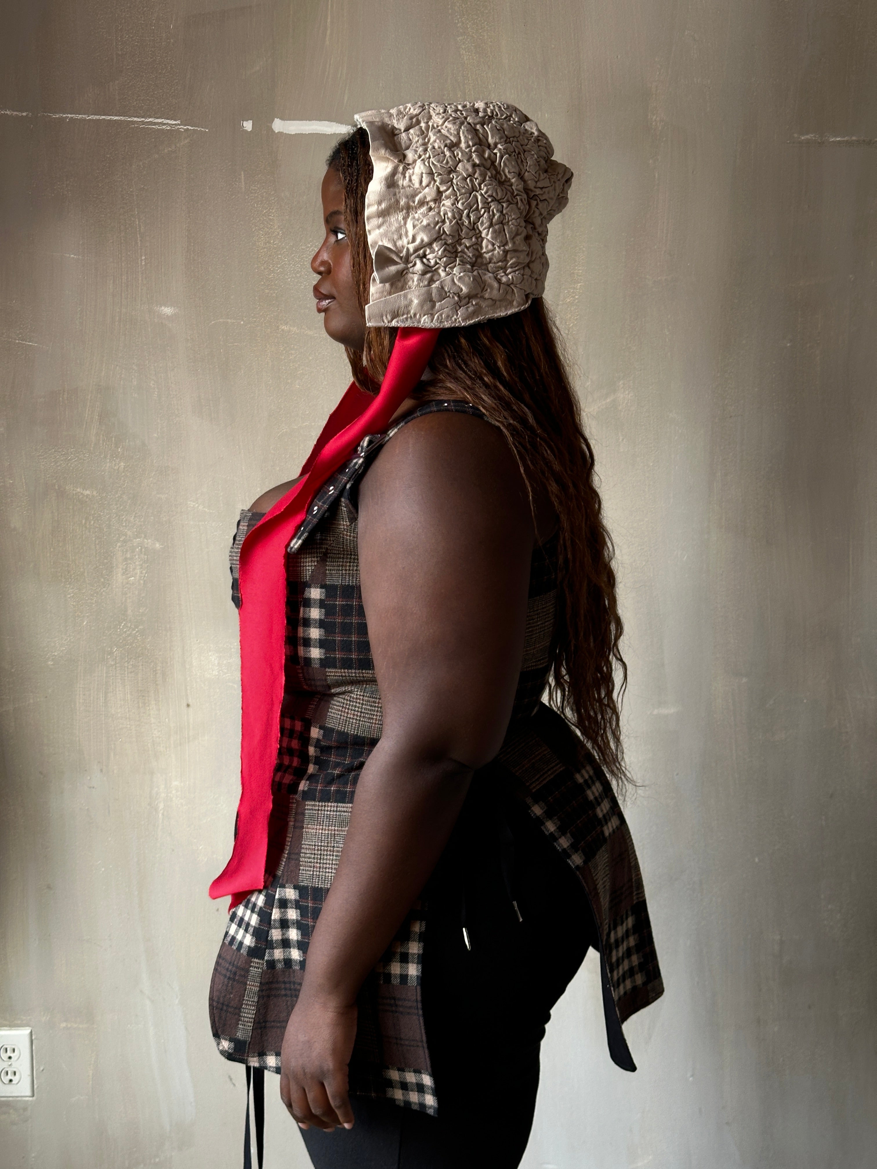 Winter '26: Champagne Silk Chaos-Quilted Bonnet (Pre-Order)