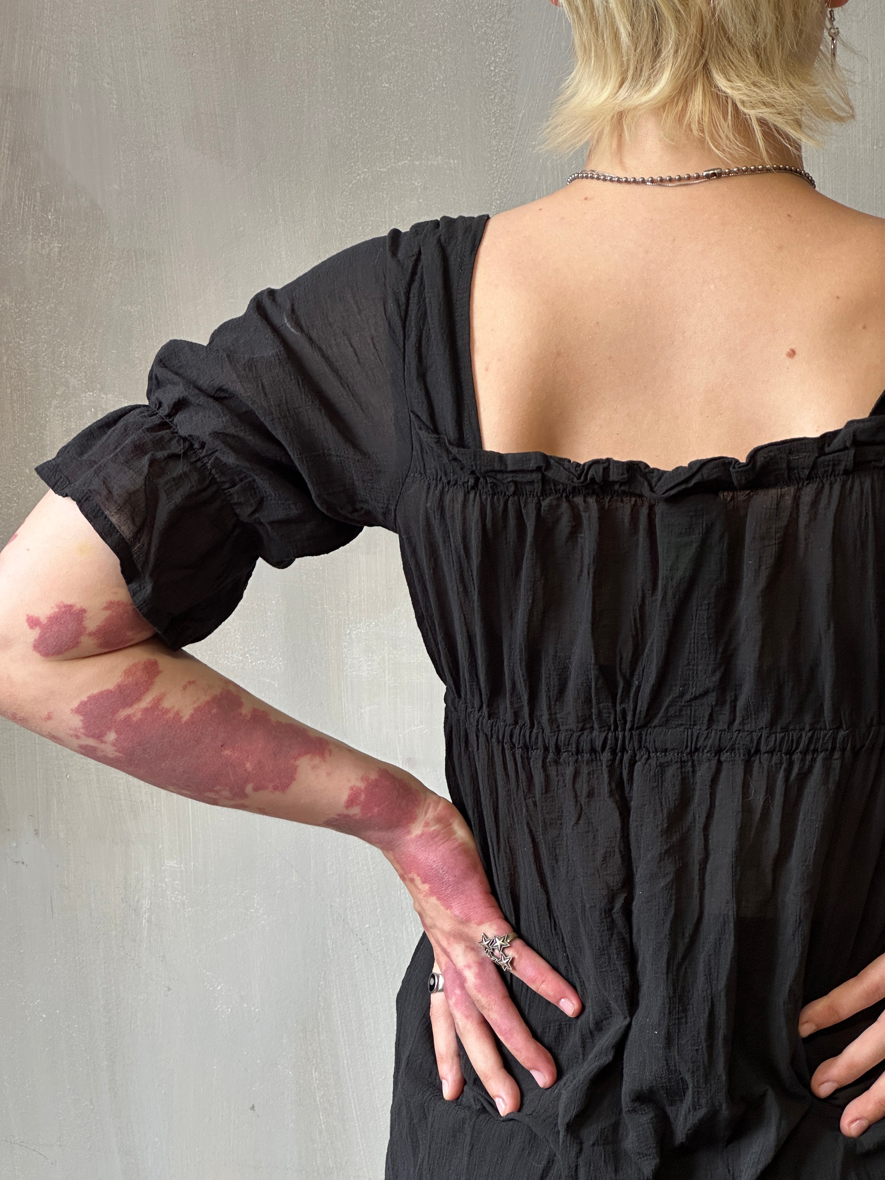 Sample Sale: Chemise de la Reine Duster in Black Voile (Size I)