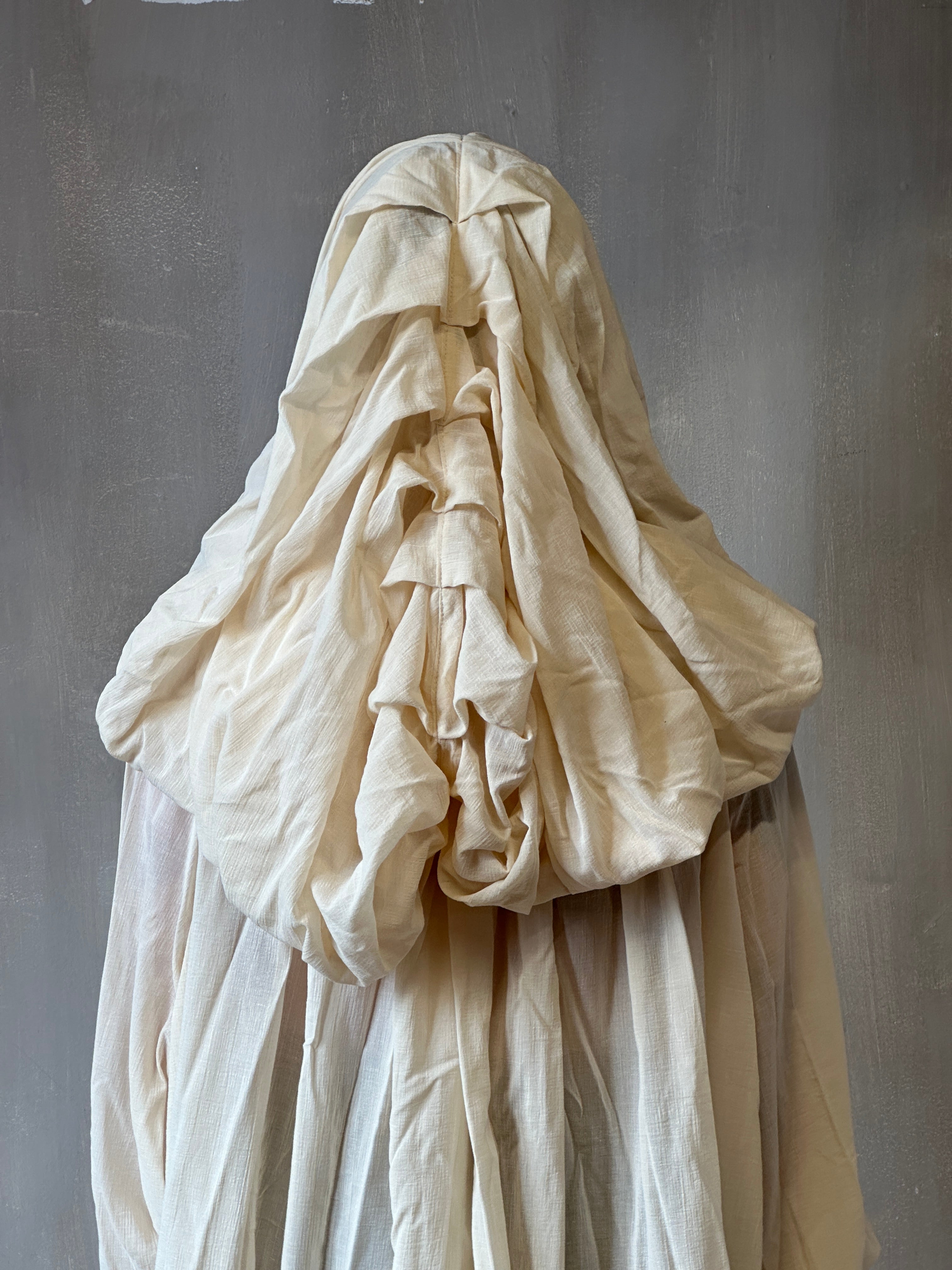 Sample Sale: Hooded Alchemist Robe in Parchment Cotton Gauze
