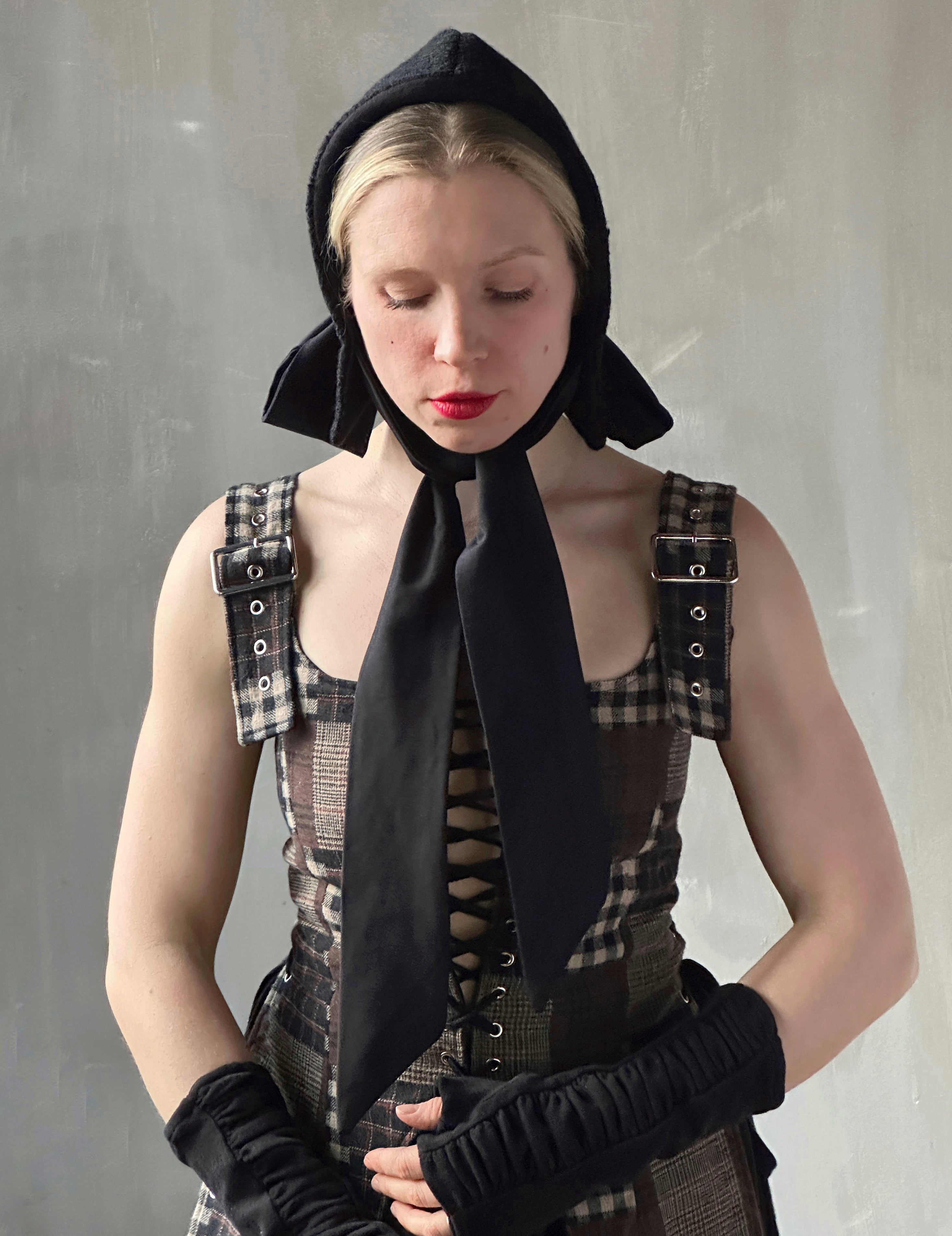 Winter '26: Spangenhelm Bonnet in Black Boiled Wool (Pre-Order)