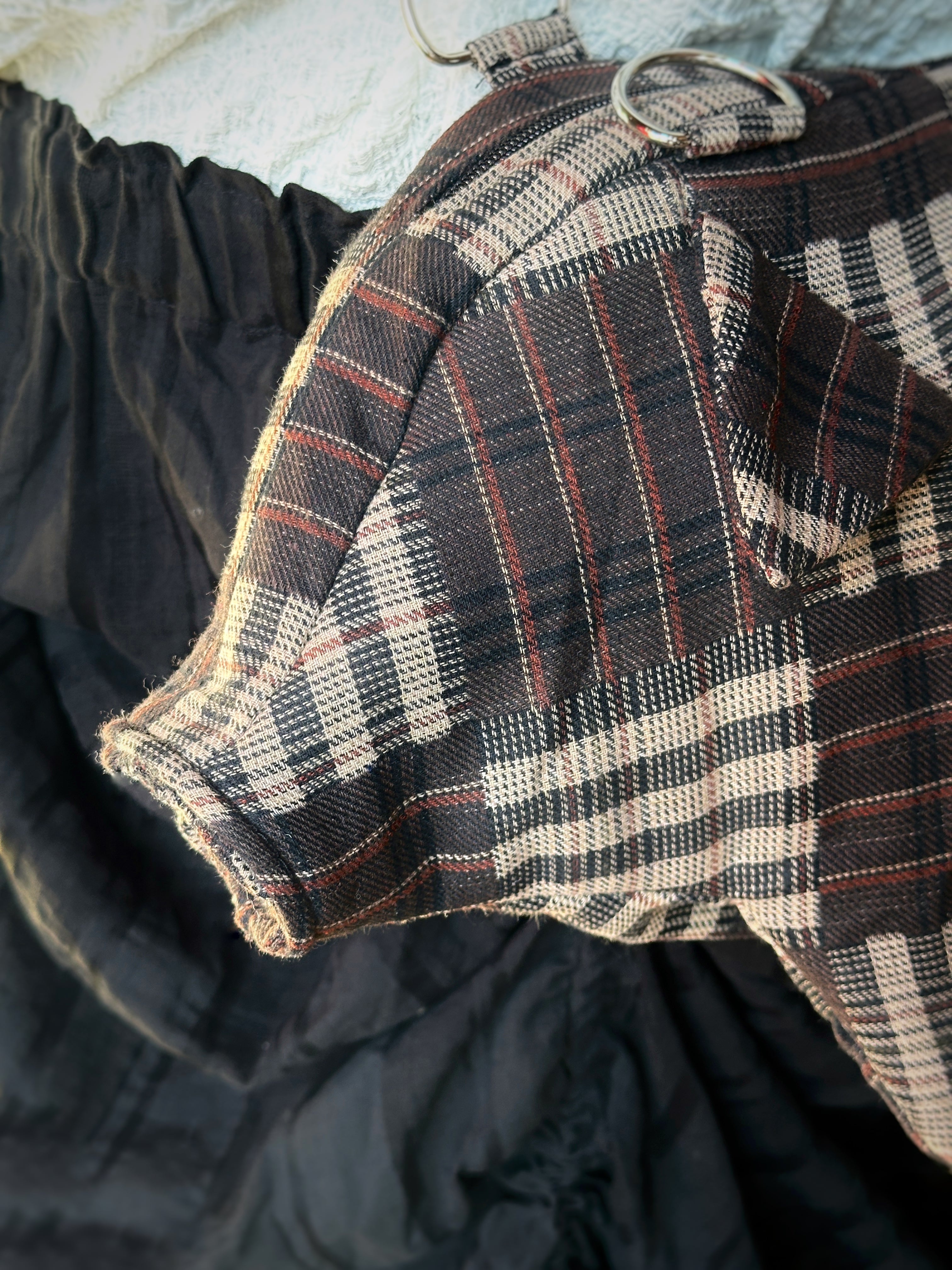 Winter '26: "Peggy" the Plush Pig Purse in Plaid Patchwork Cotton (Pre-Order)