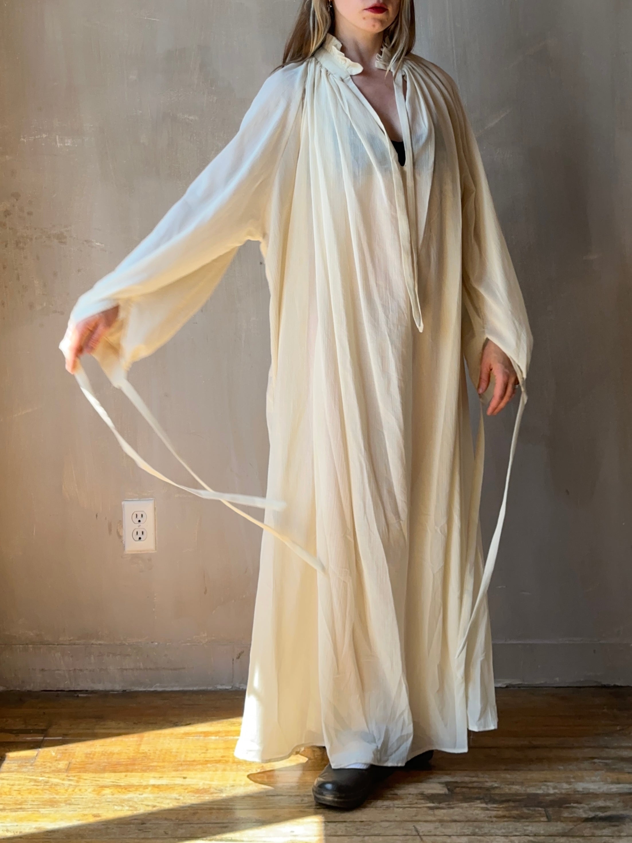 Ultra Maxi Baudelaire Chemise in Parchment Cotton Gauze (Pre-Order)