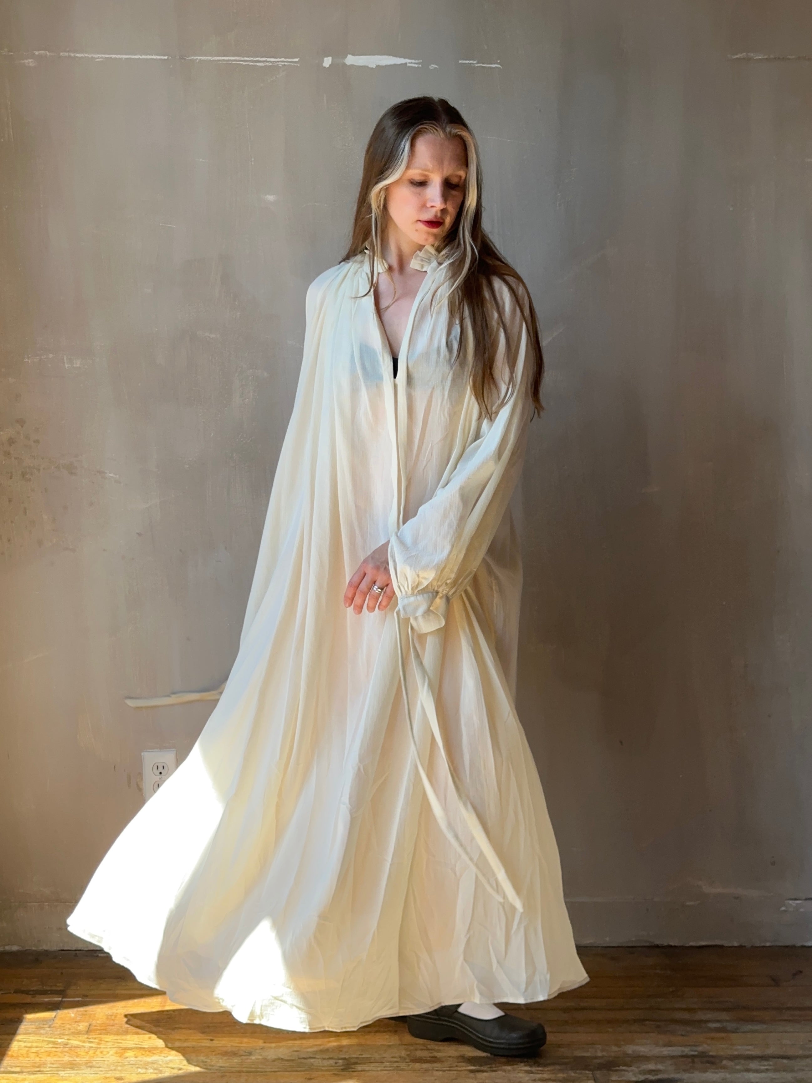 Ultra Maxi Baudelaire Chemise in Parchment Cotton Gauze (Pre-Order)