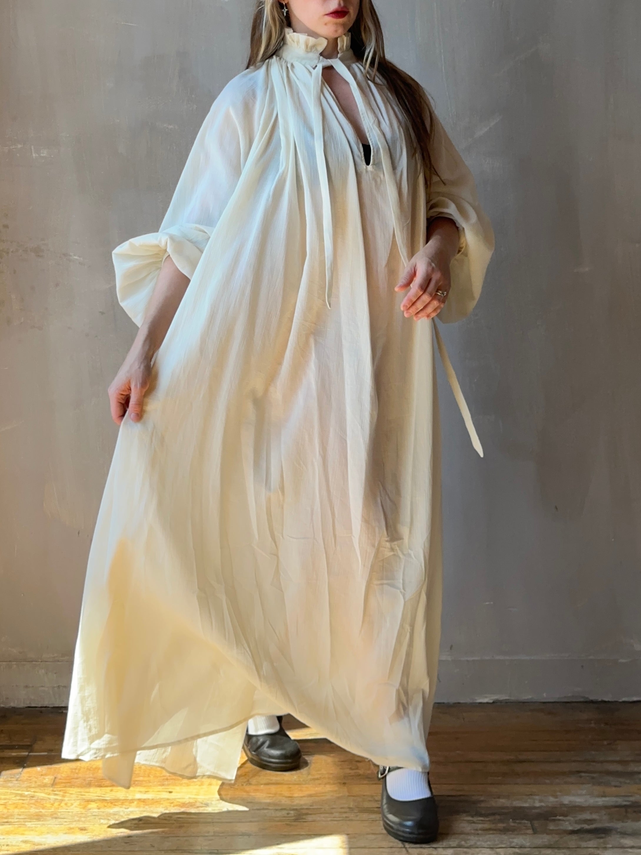Ultra Maxi Baudelaire Chemise in Parchment Cotton Gauze (Pre-Order)