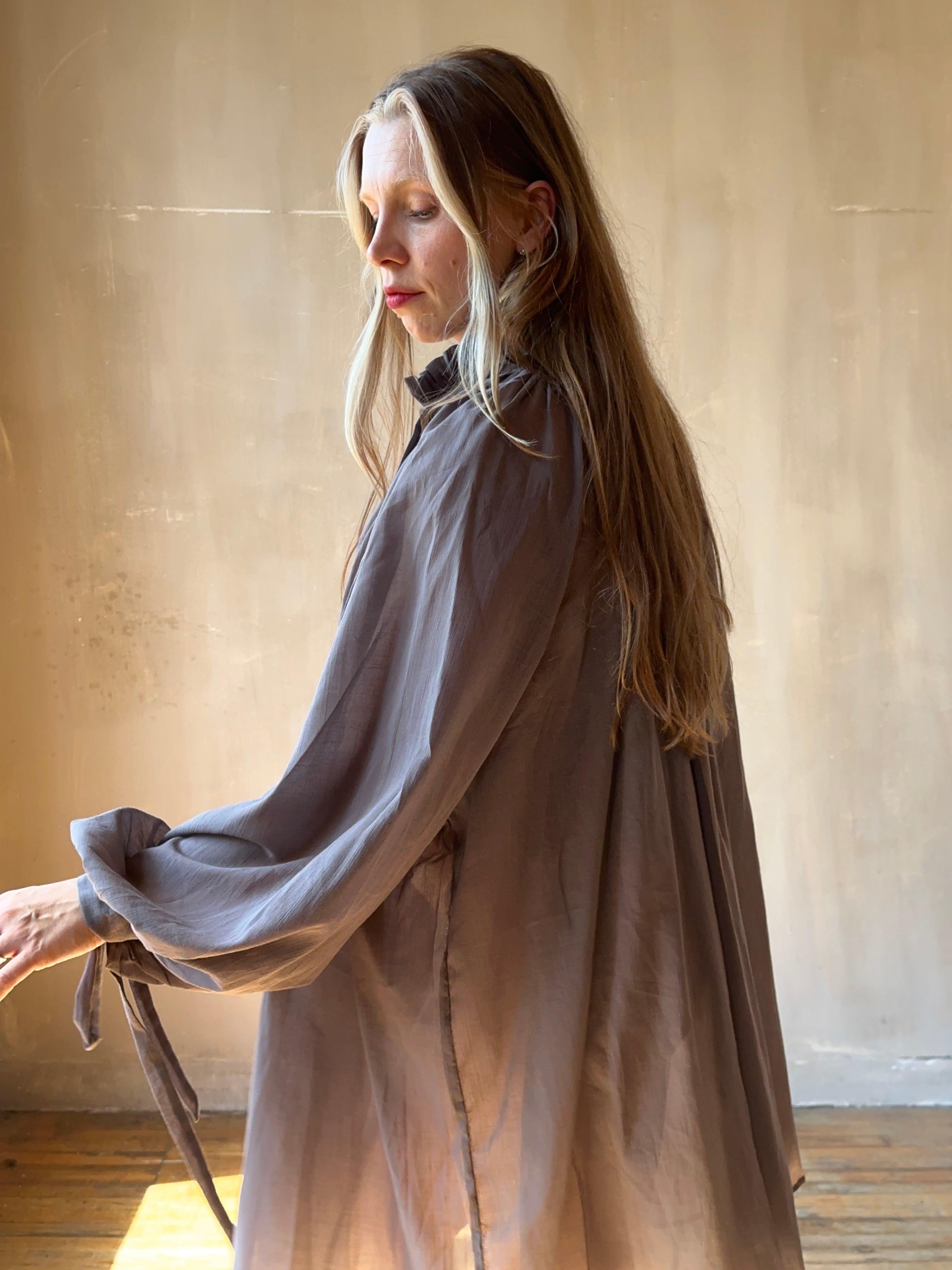 Baudelaire Chemise in Lavender Smoke Cotton Gauze (Pre-Order)