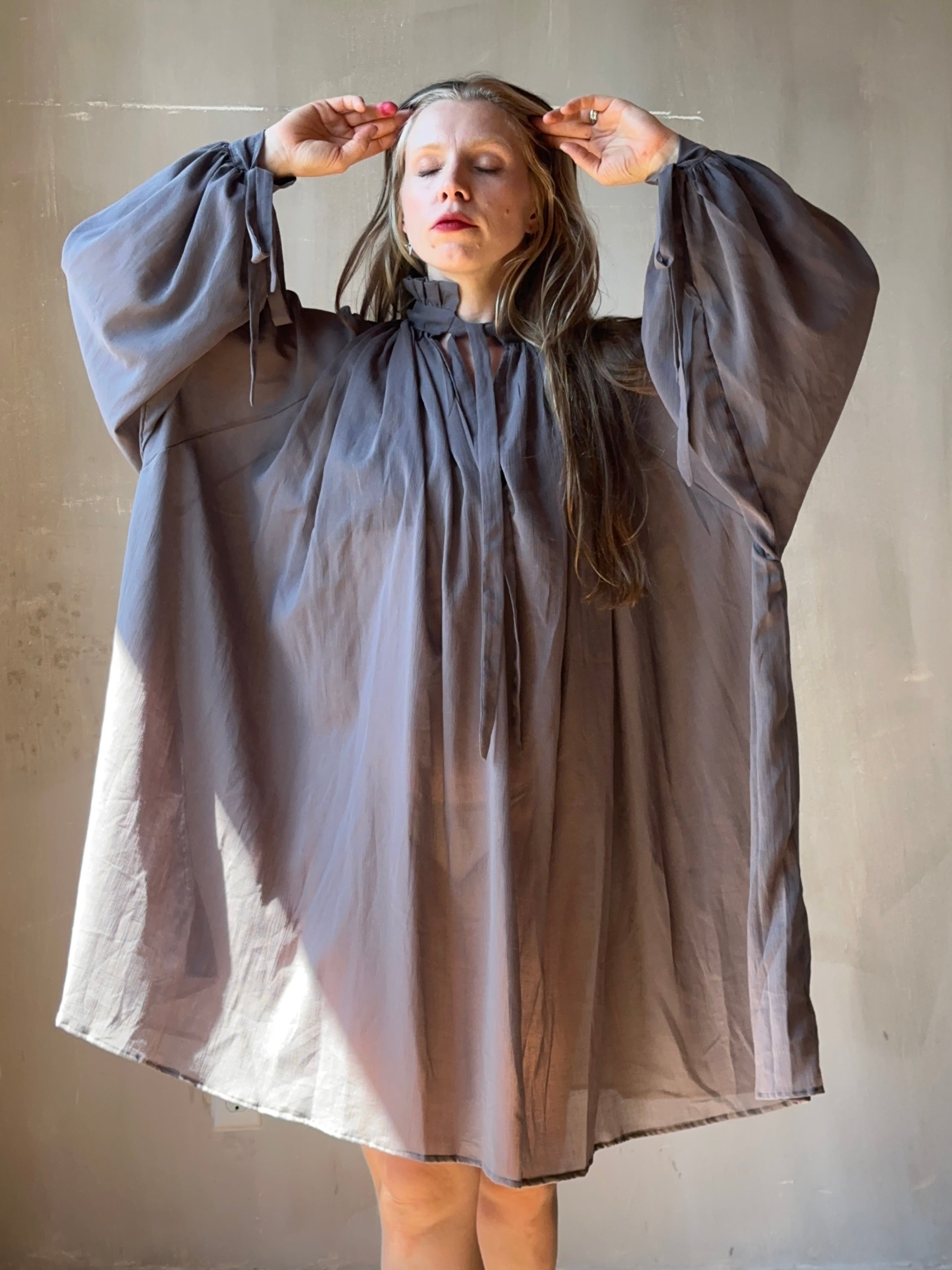 Baudelaire Chemise in Lavender Smoke Cotton Gauze (Pre-Order)