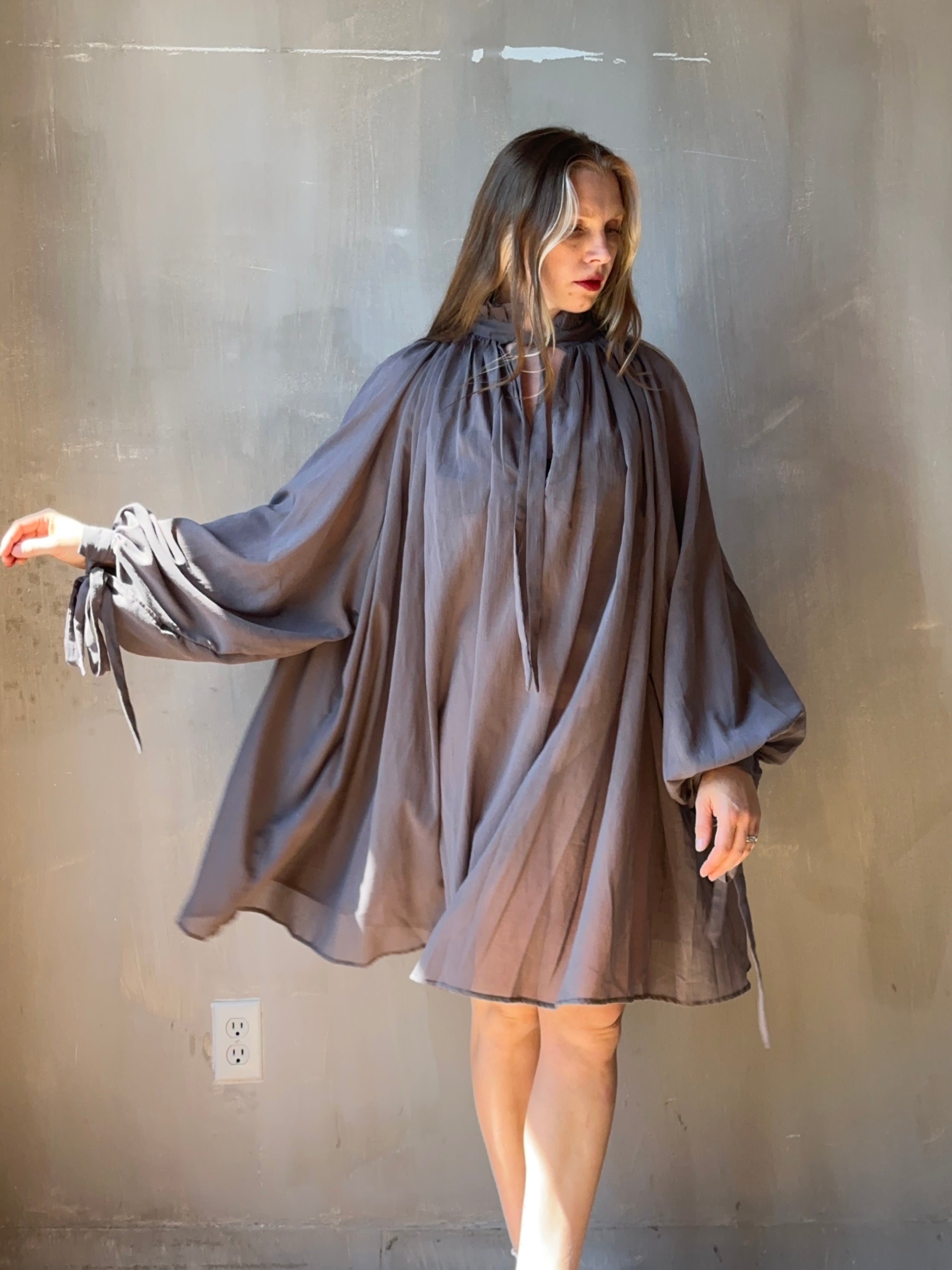 Baudelaire Chemise in Lavender Smoke Cotton Gauze (Pre-Order)