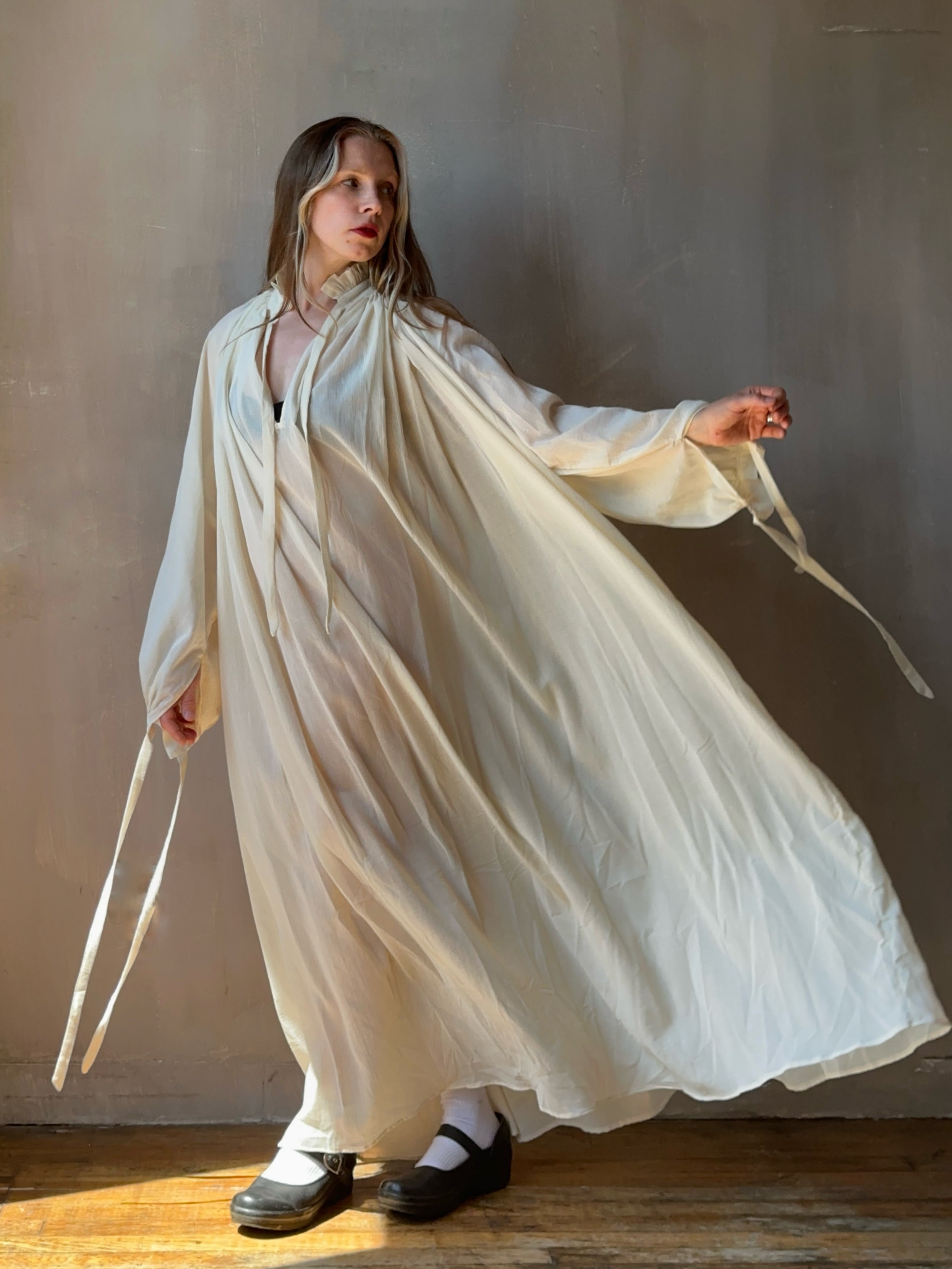 Ultra Maxi Baudelaire Chemise in Parchment Cotton Gauze (Pre-Order)