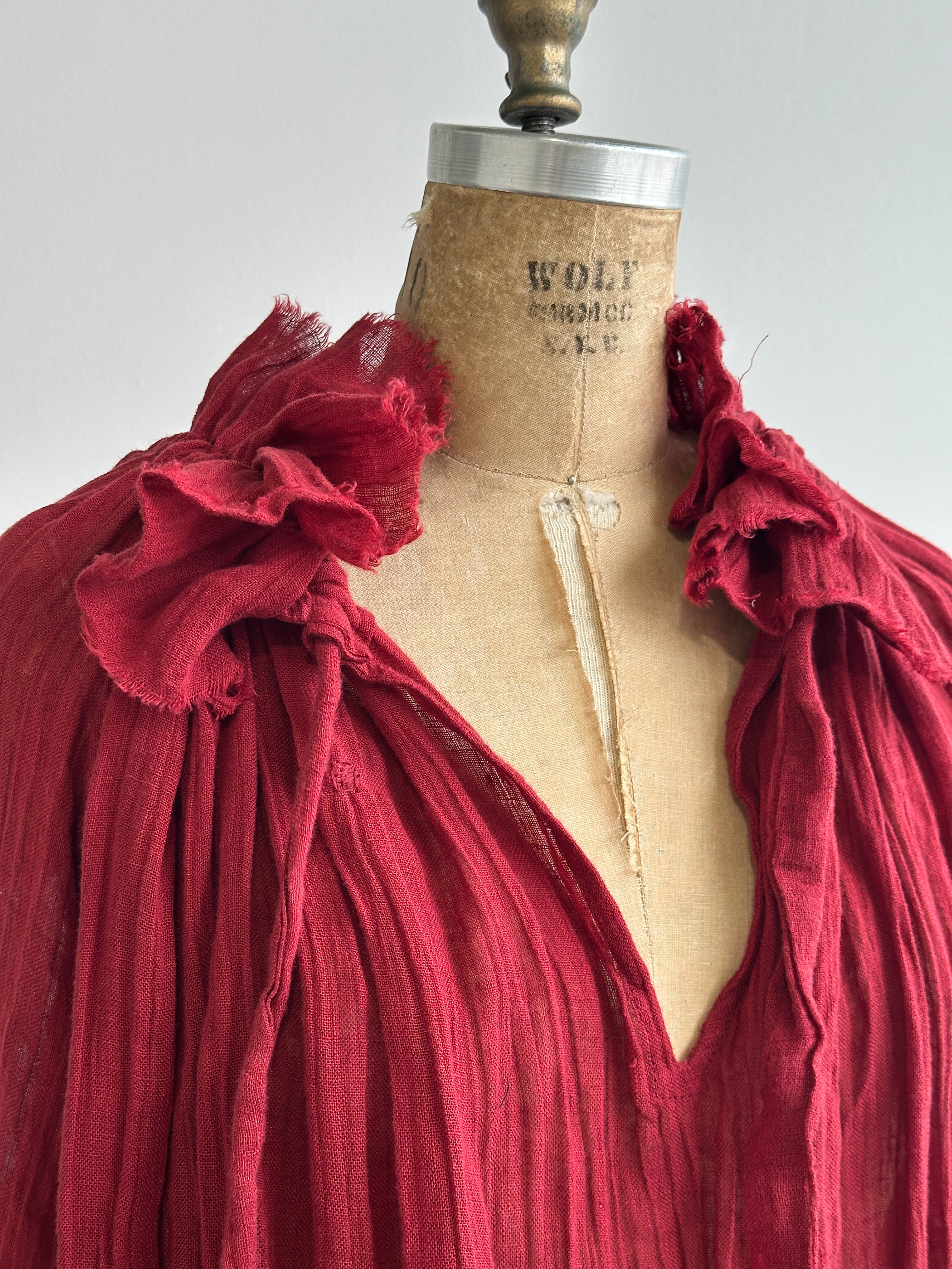 Sample Sale: Maxi Alchemist Chemise in Burnt Red Linen (One Size)