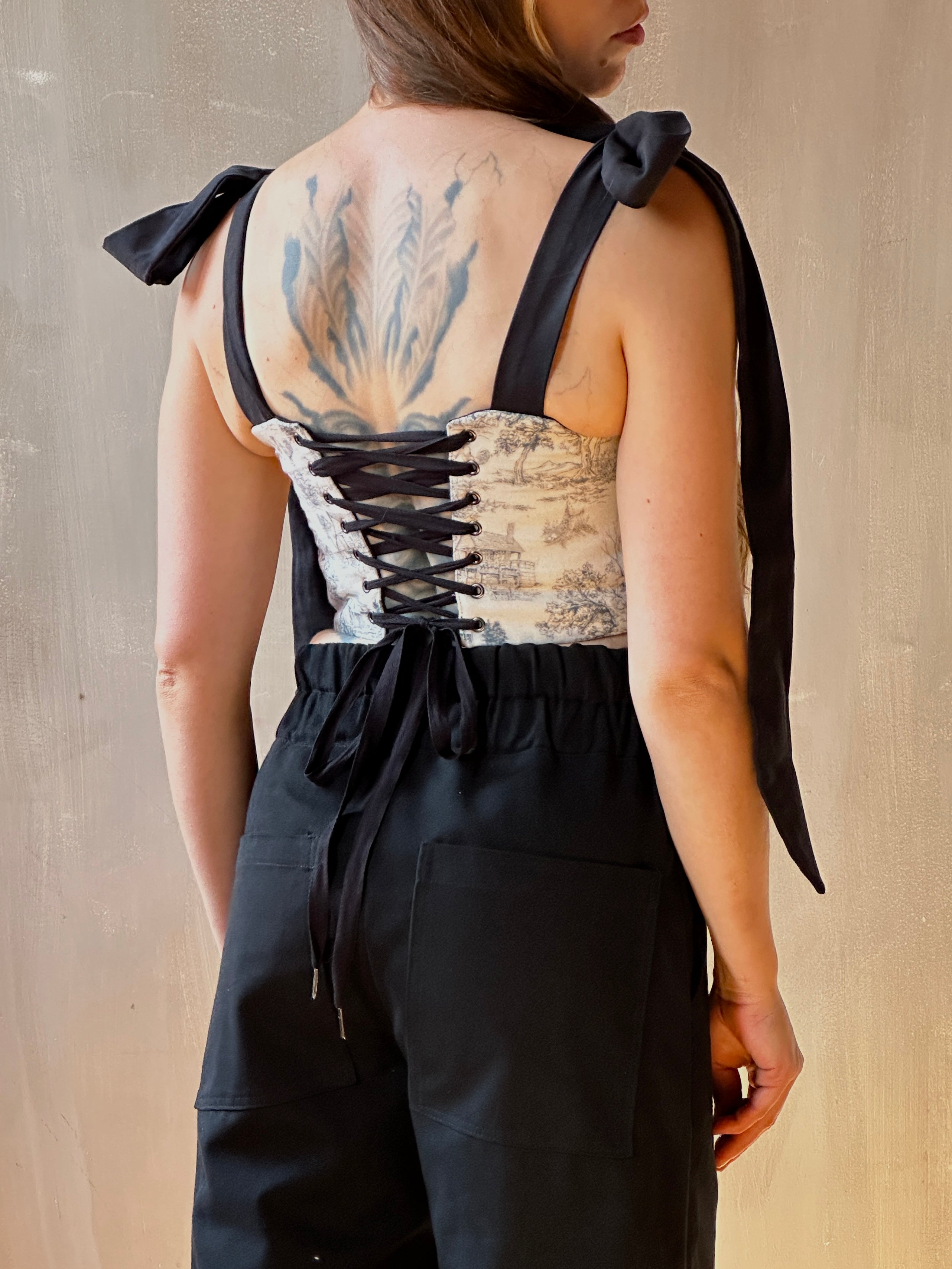 FW25: Corset Vest in Toile de Jouy (Pre-Order)