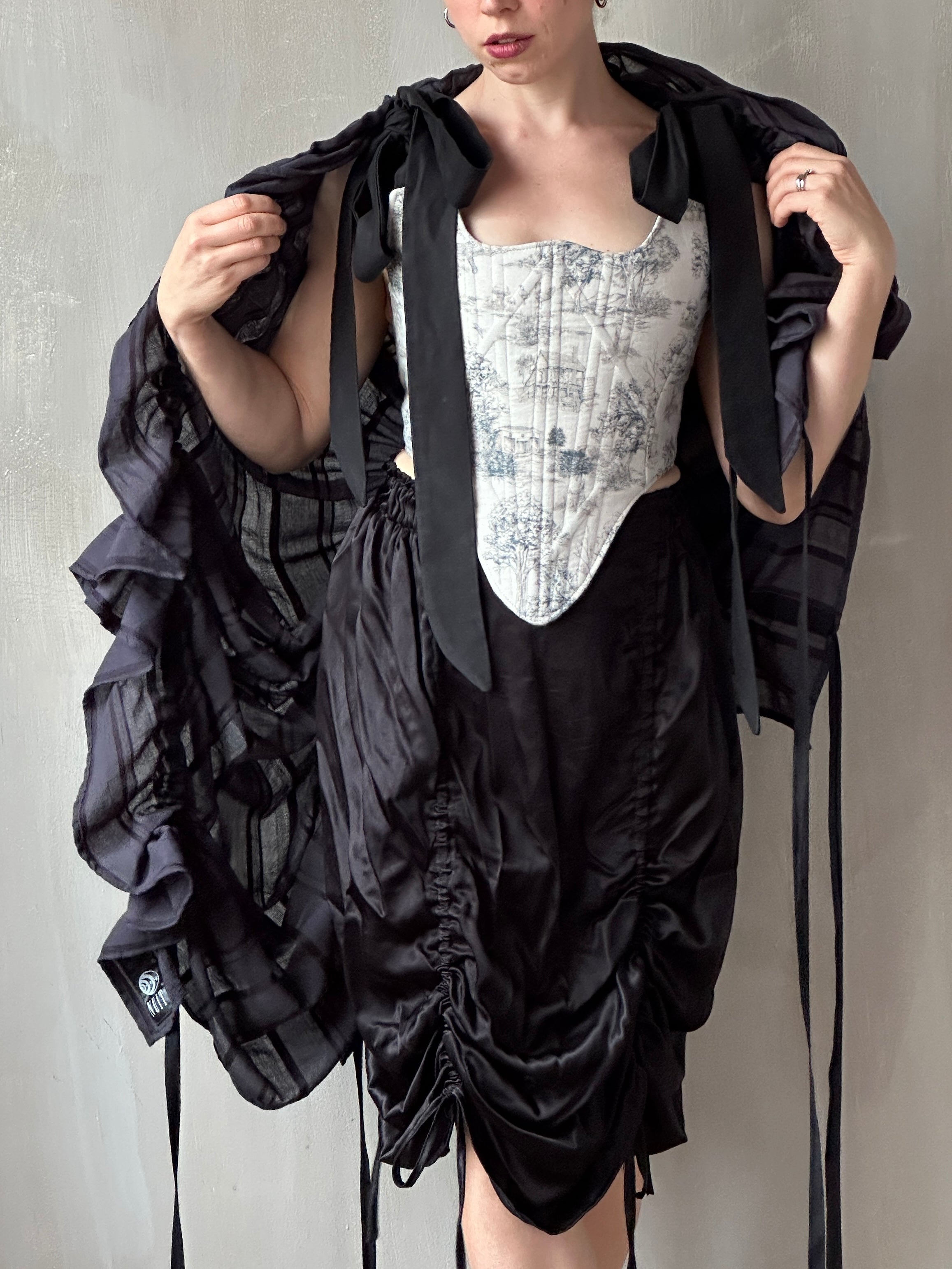 FW25: Drawstring Scarf in Nightshade Jacquard Stripe (Pre-Order)