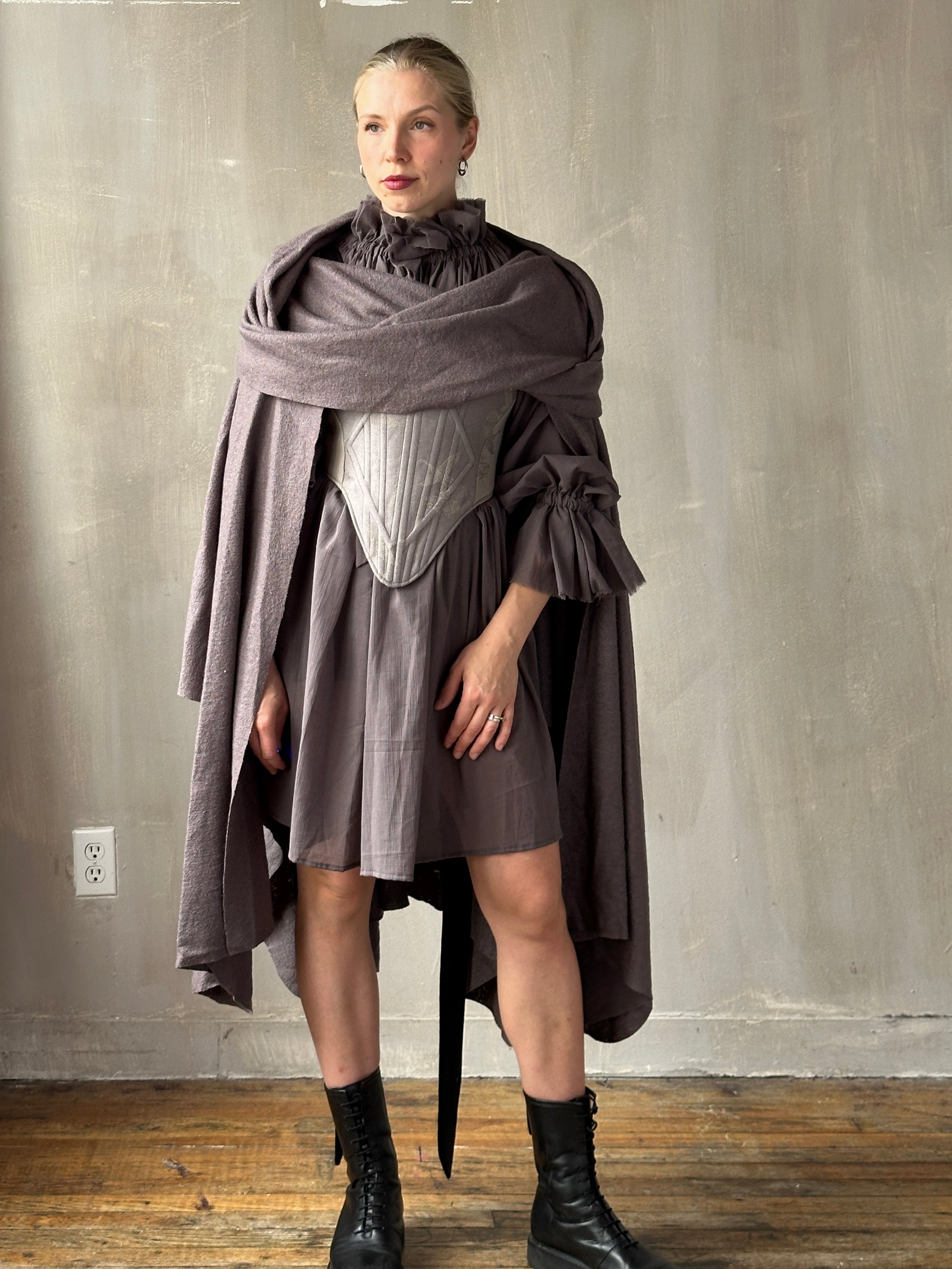 FW25: Mythic Cape Boiled Wool in Lavender Smoke (Pre-Order)