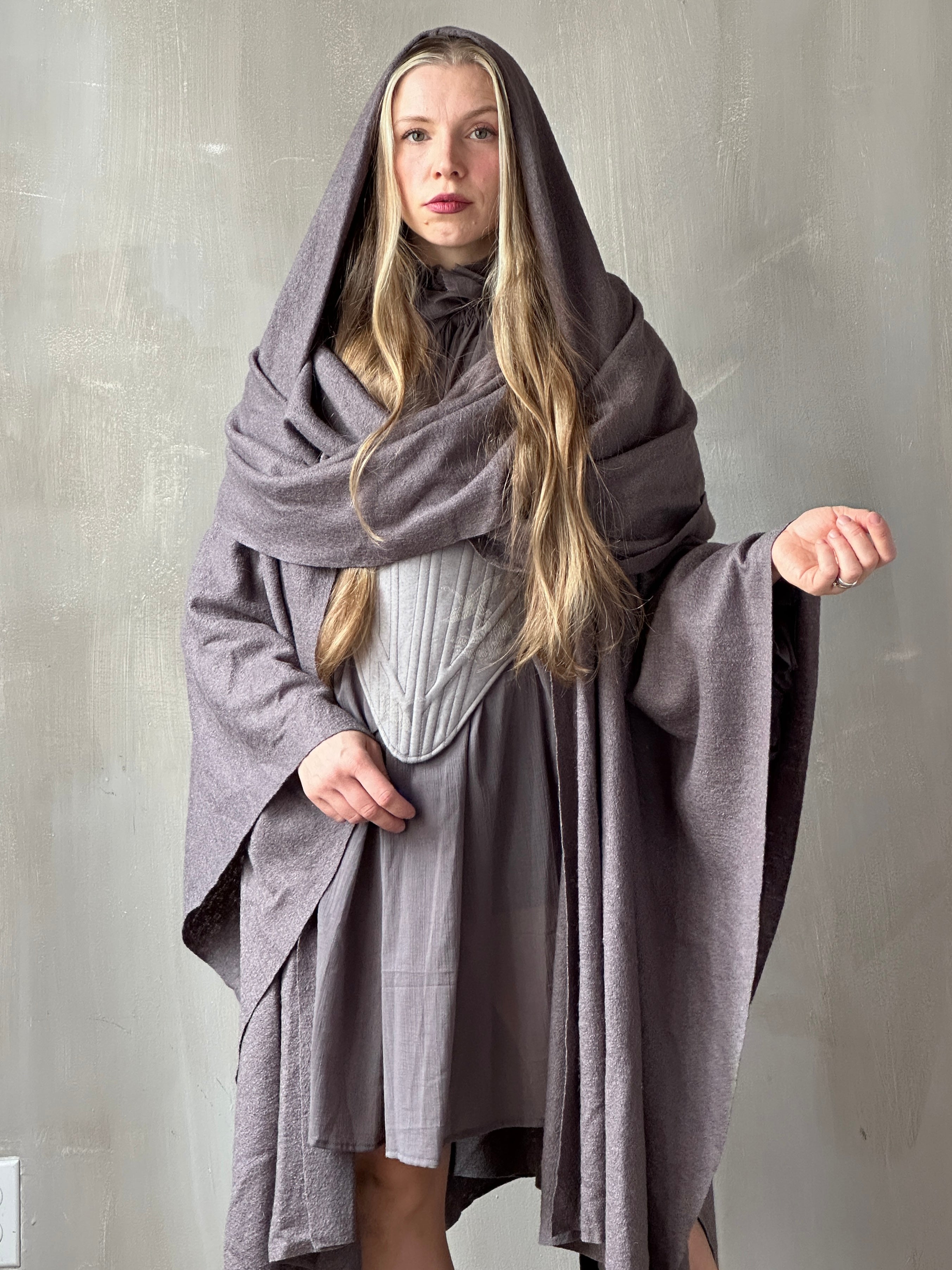 FW25: Mythic Cape Boiled Wool in Lavender Smoke (Pre-Order)