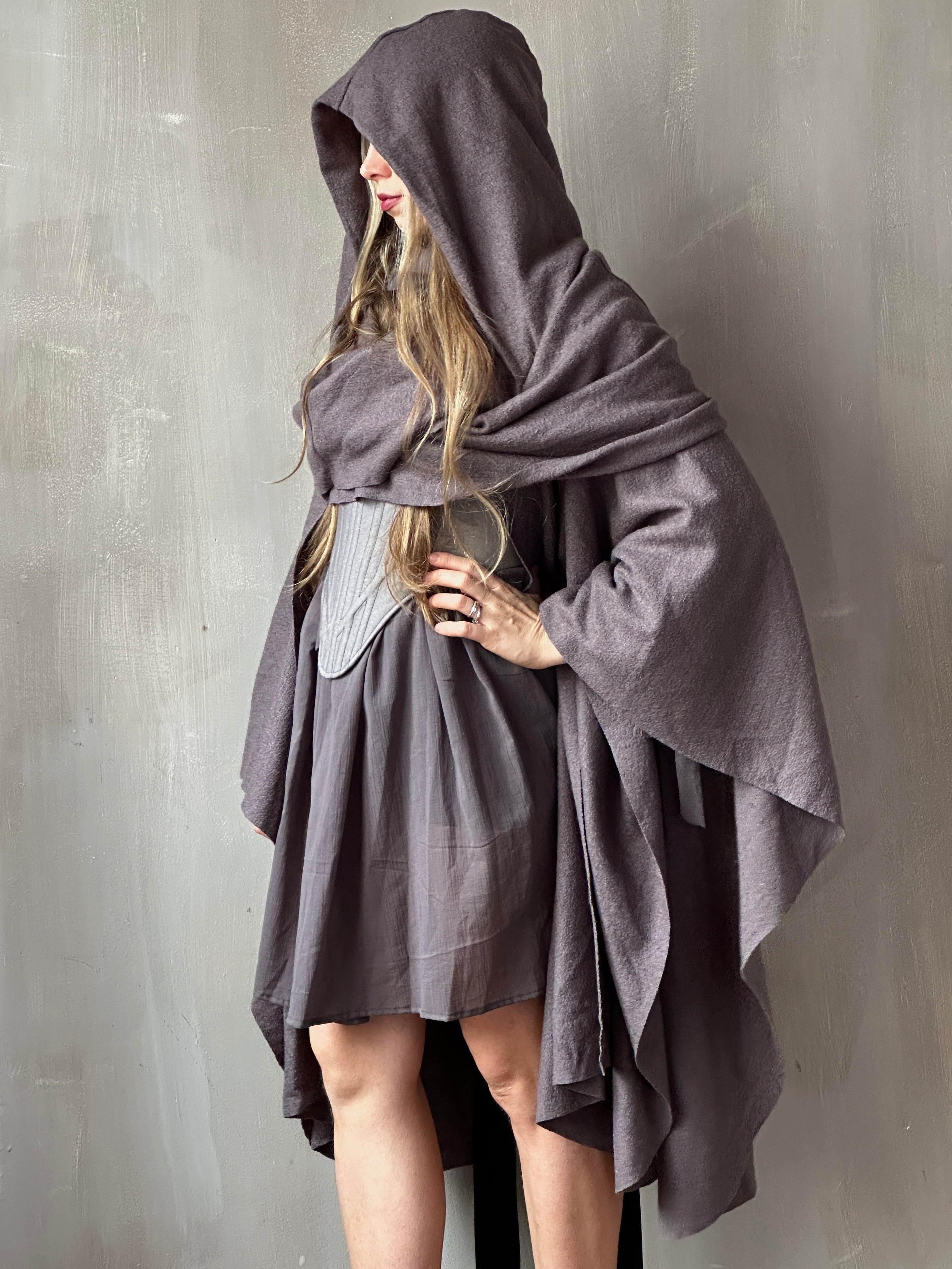 FW25: Mythic Cape Boiled Wool in Lavender Smoke (Pre-Order)