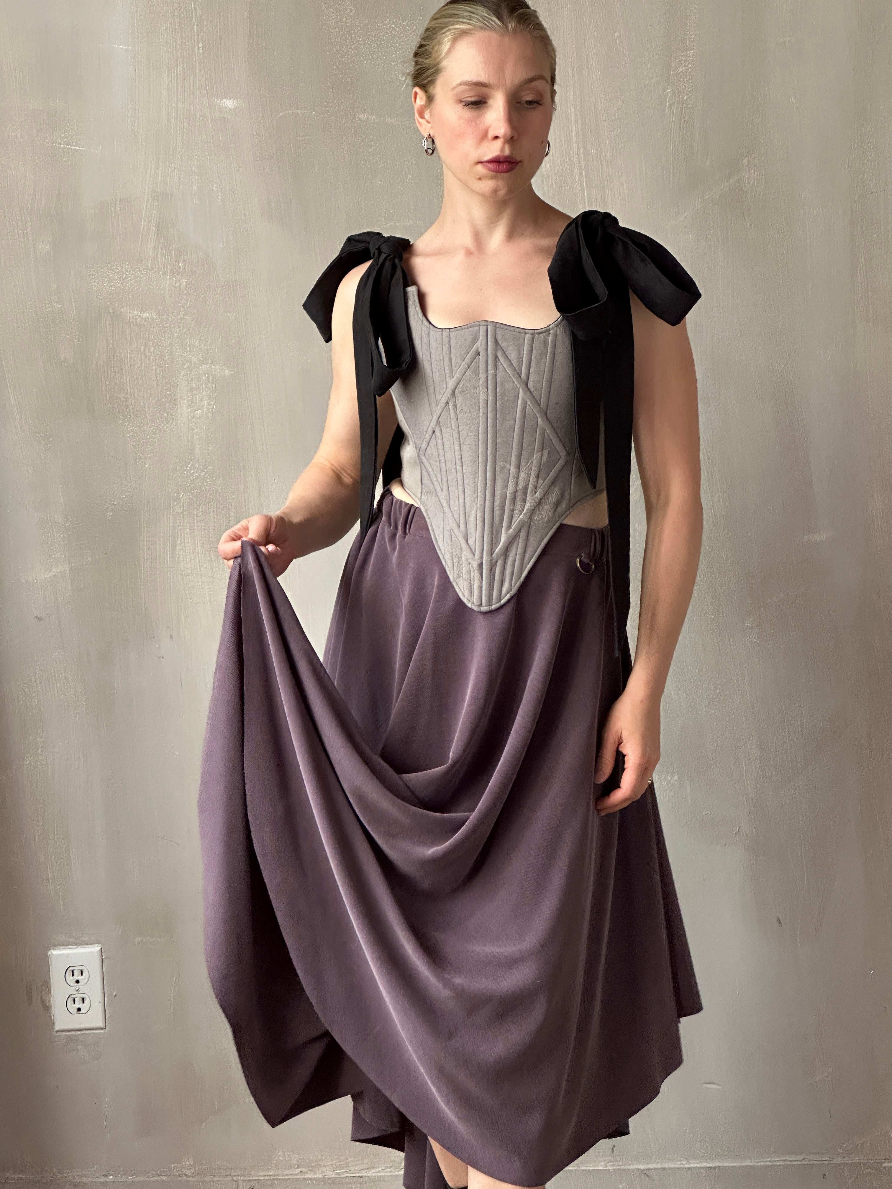 FW25: Pastorale Skirt in Dusty Amethyst Cupro (Pre-Order, Limited Edition)