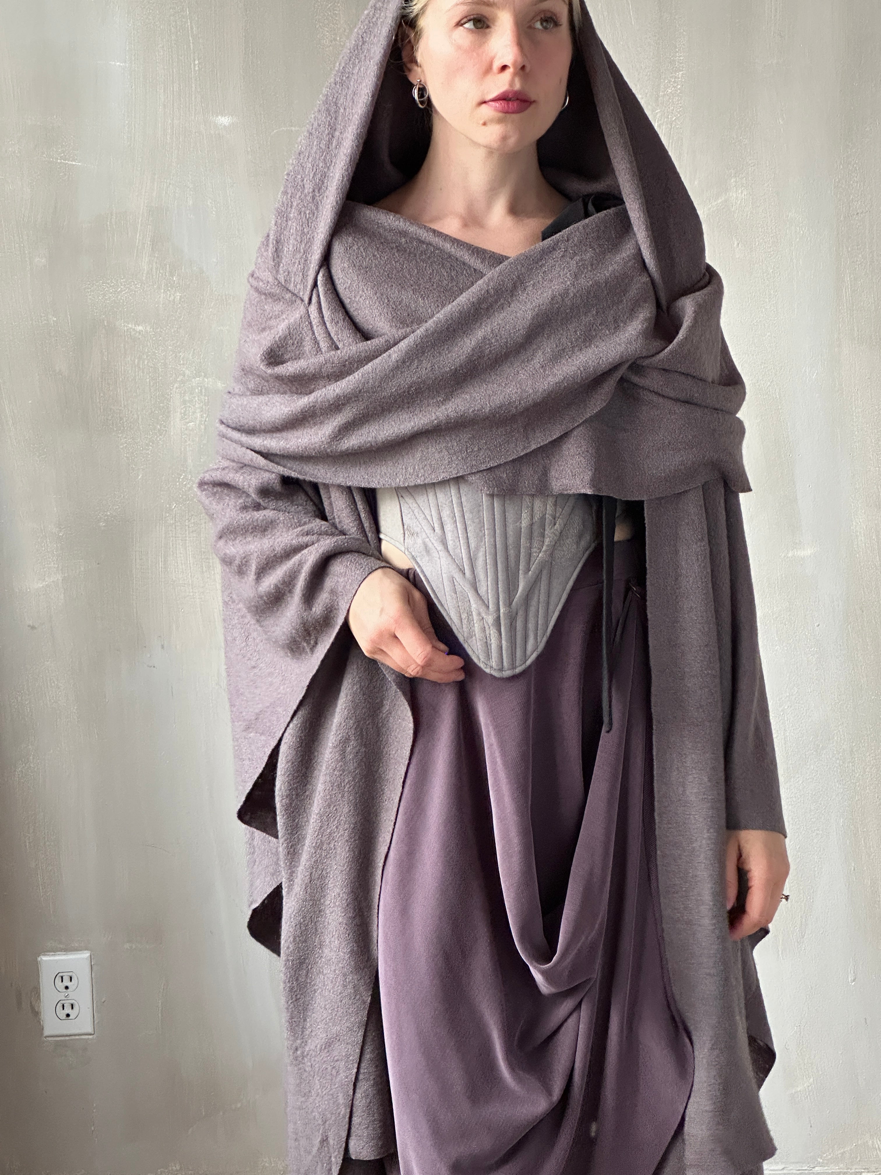 FW25: Mythic Cape Boiled Wool in Lavender Smoke (Pre-Order)