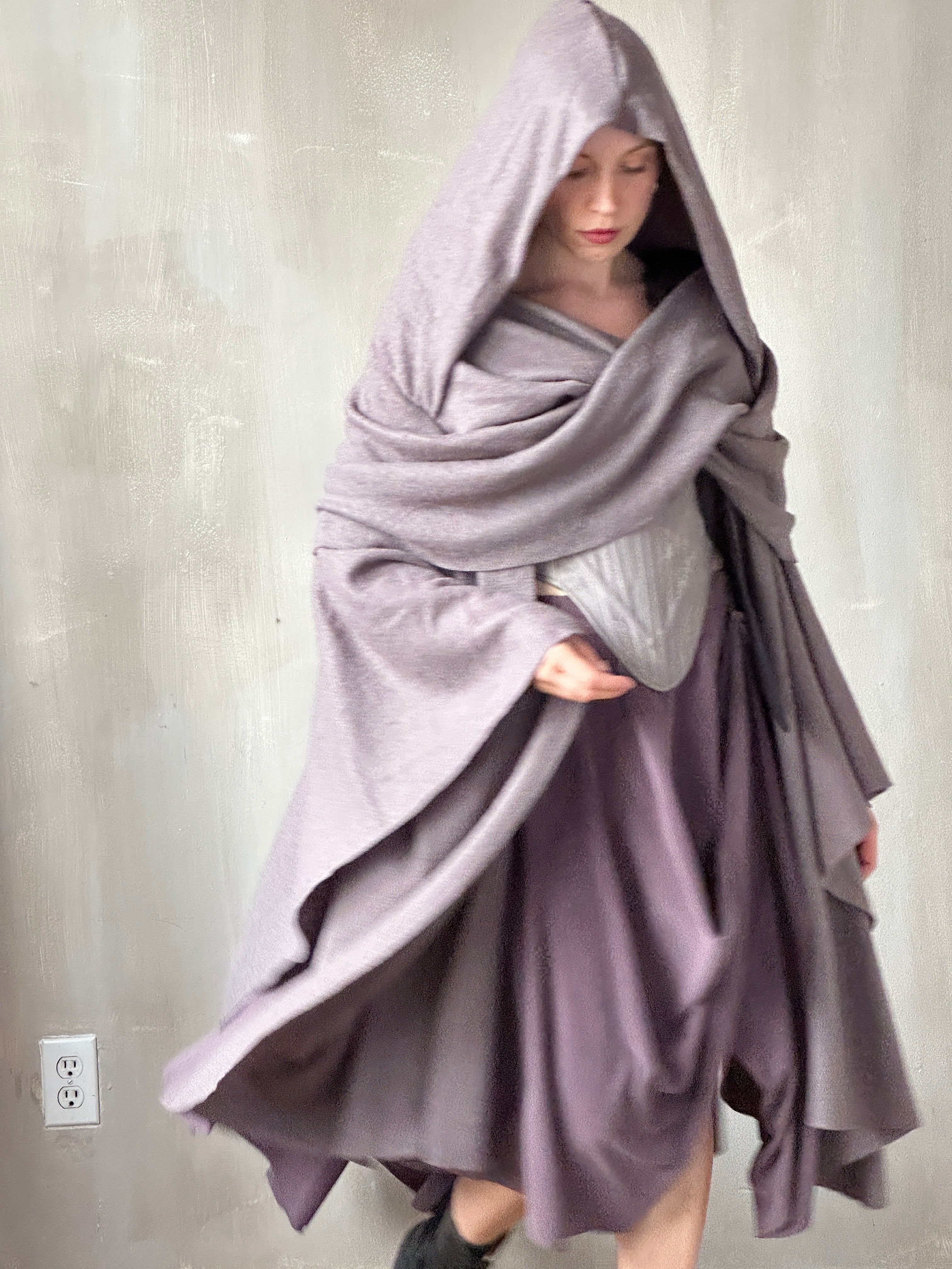 FW25: Mythic Cape Boiled Wool in Lavender Smoke (Pre-Order)