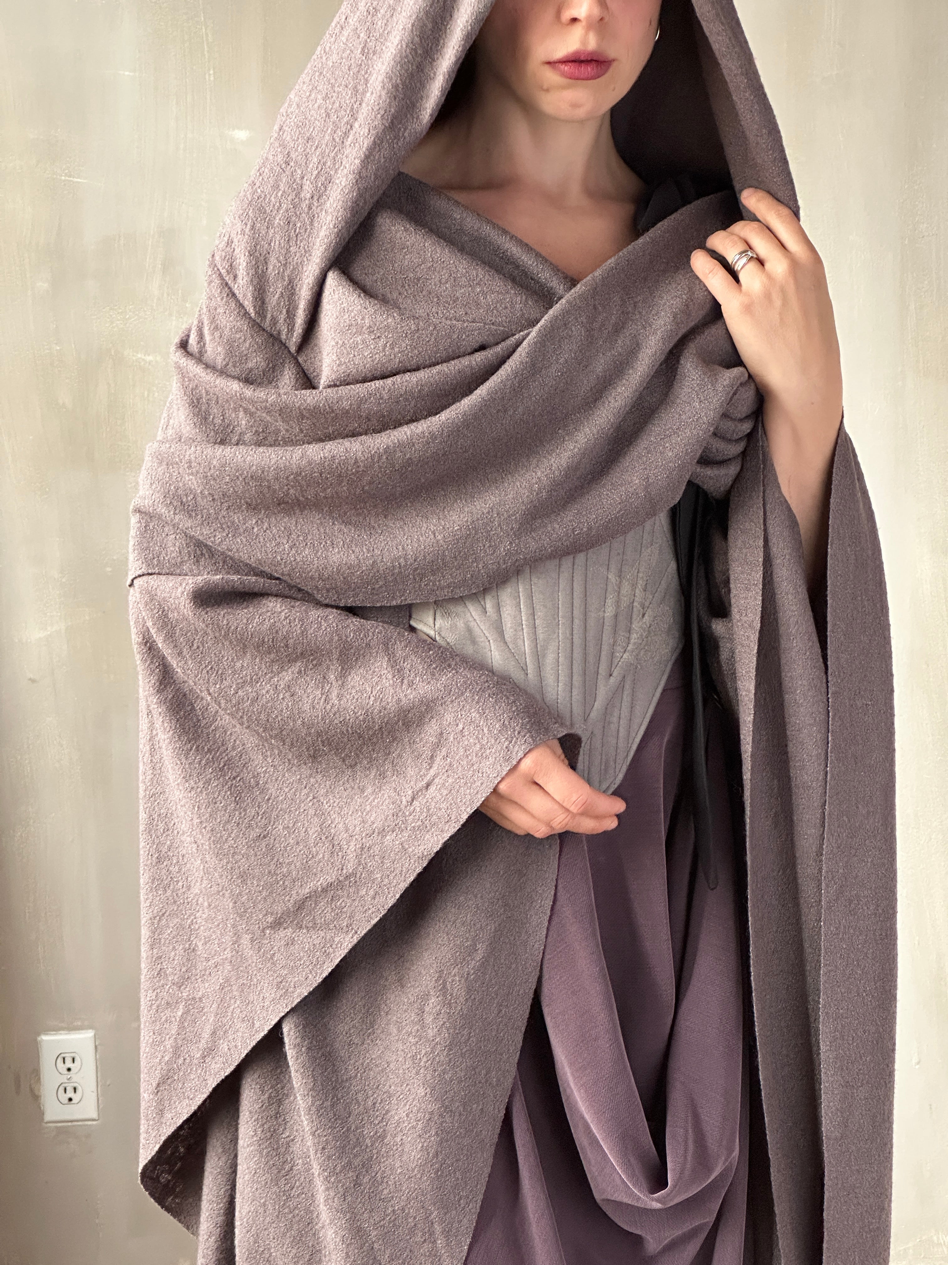 FW25: Mythic Cape Boiled Wool in Lavender Smoke (Pre-Order)