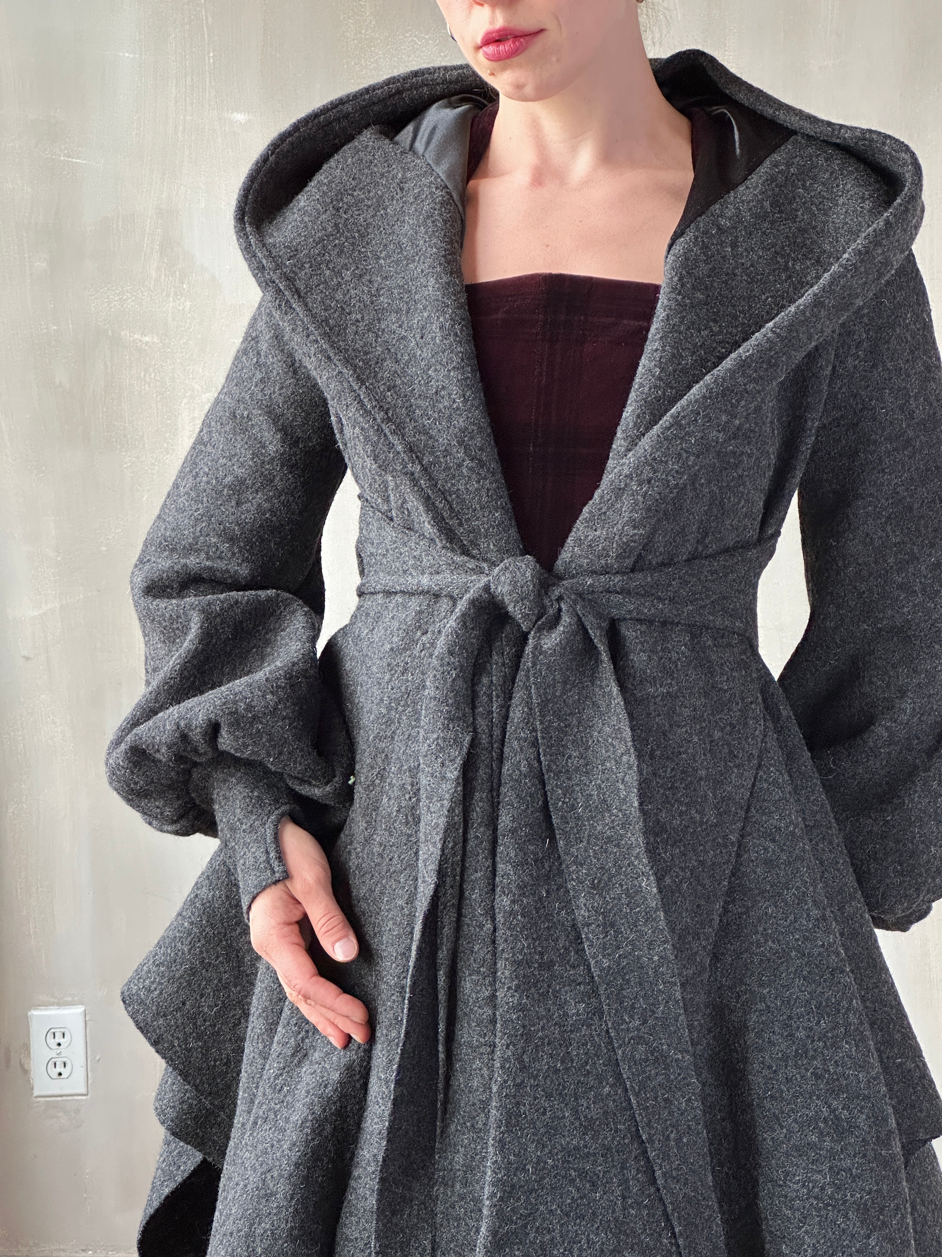 FW25: Tournure Jacket in Pure Wool (Charcoal, In Stock, Limited Edition)