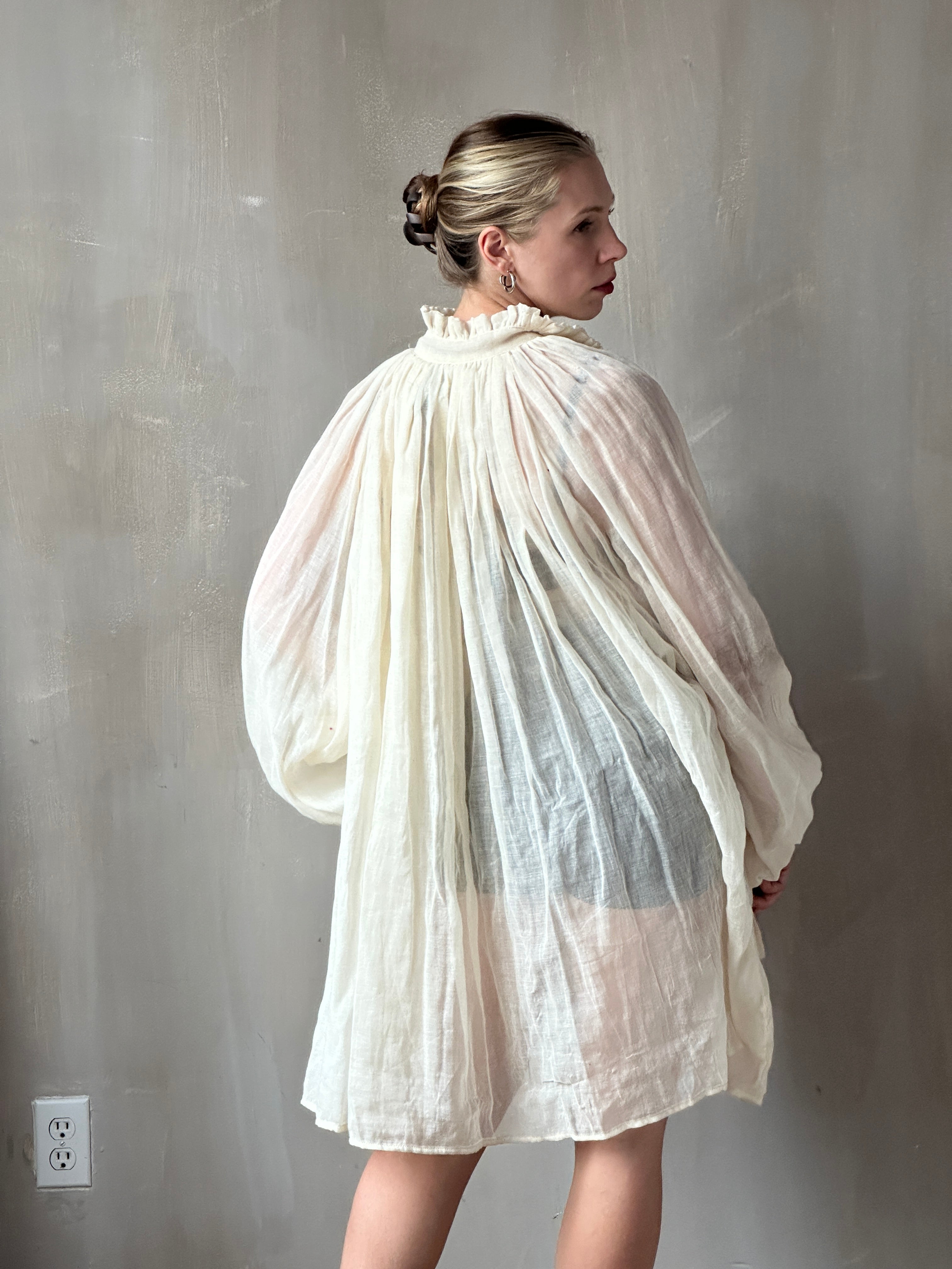 FW25: Baudelaire Chemise in Ivory Cotton Cheesecloth (Pre-Order)