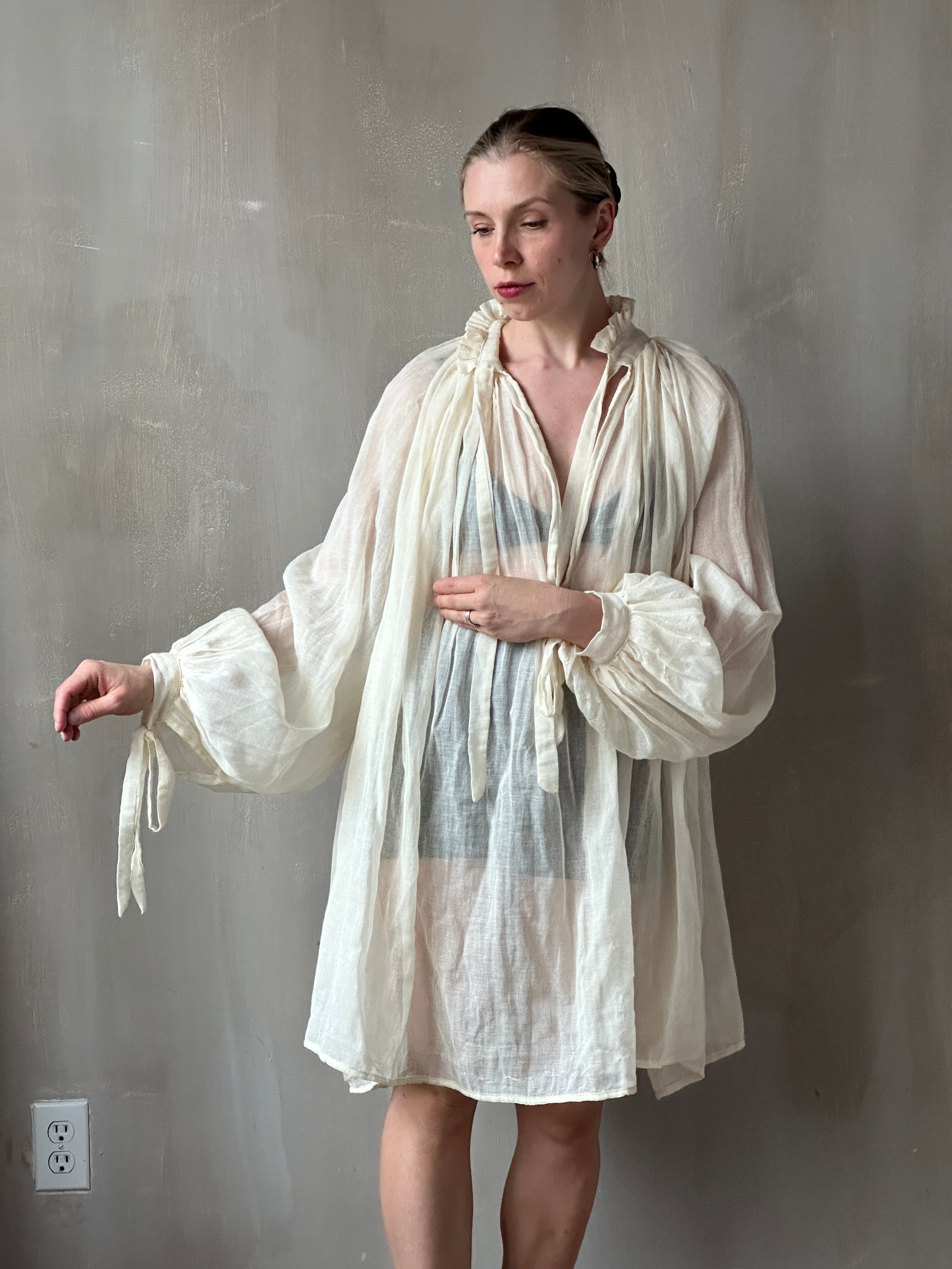FW25: Baudelaire Chemise in Ivory Cotton Cheesecloth (Pre-Order)