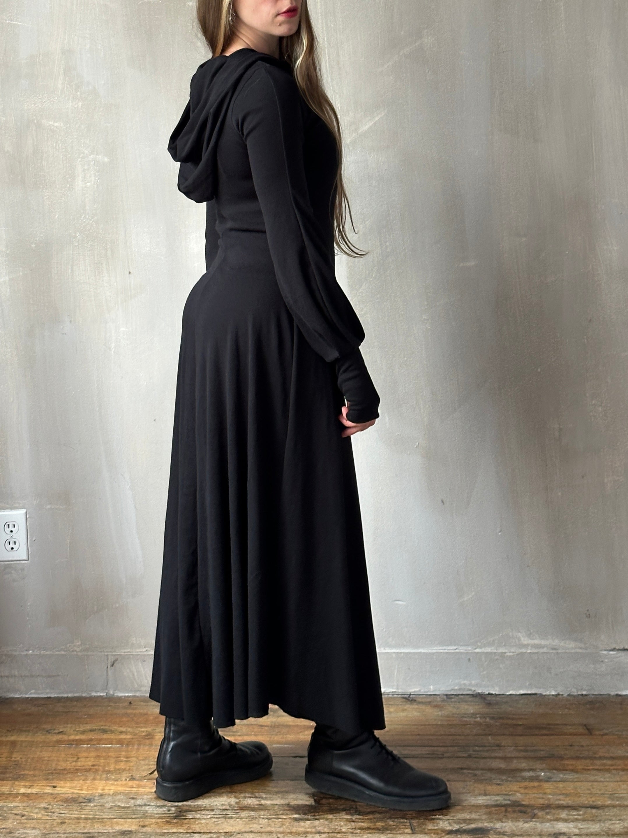 Temple" Maxi Dress w/Hood in Black (In-Stock) Temple" Maxi Dress w/Hood in Black (In-Stock)
