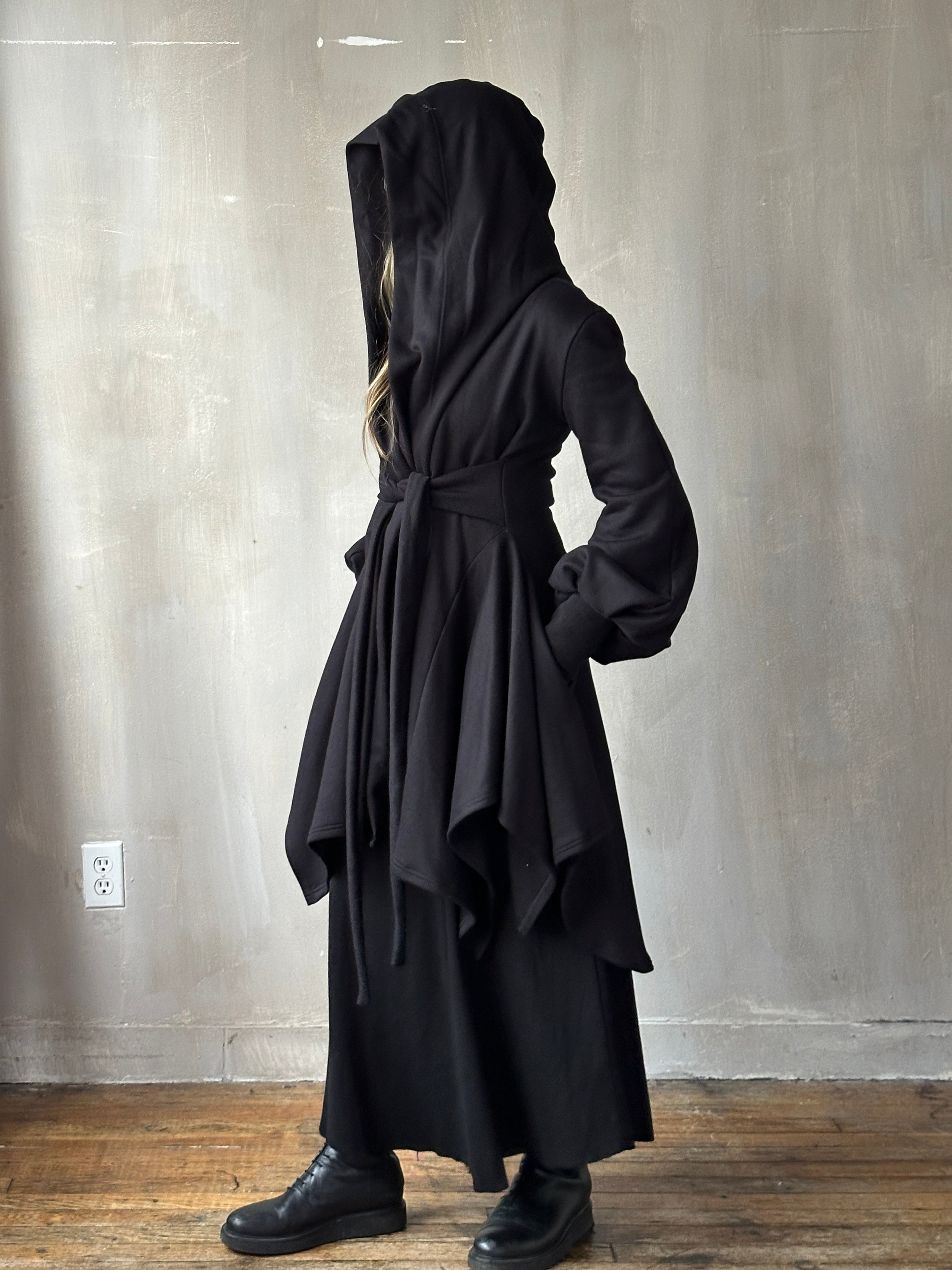 FW25: Tournure Jacket in Black Organic Fleece (Pre-Order)