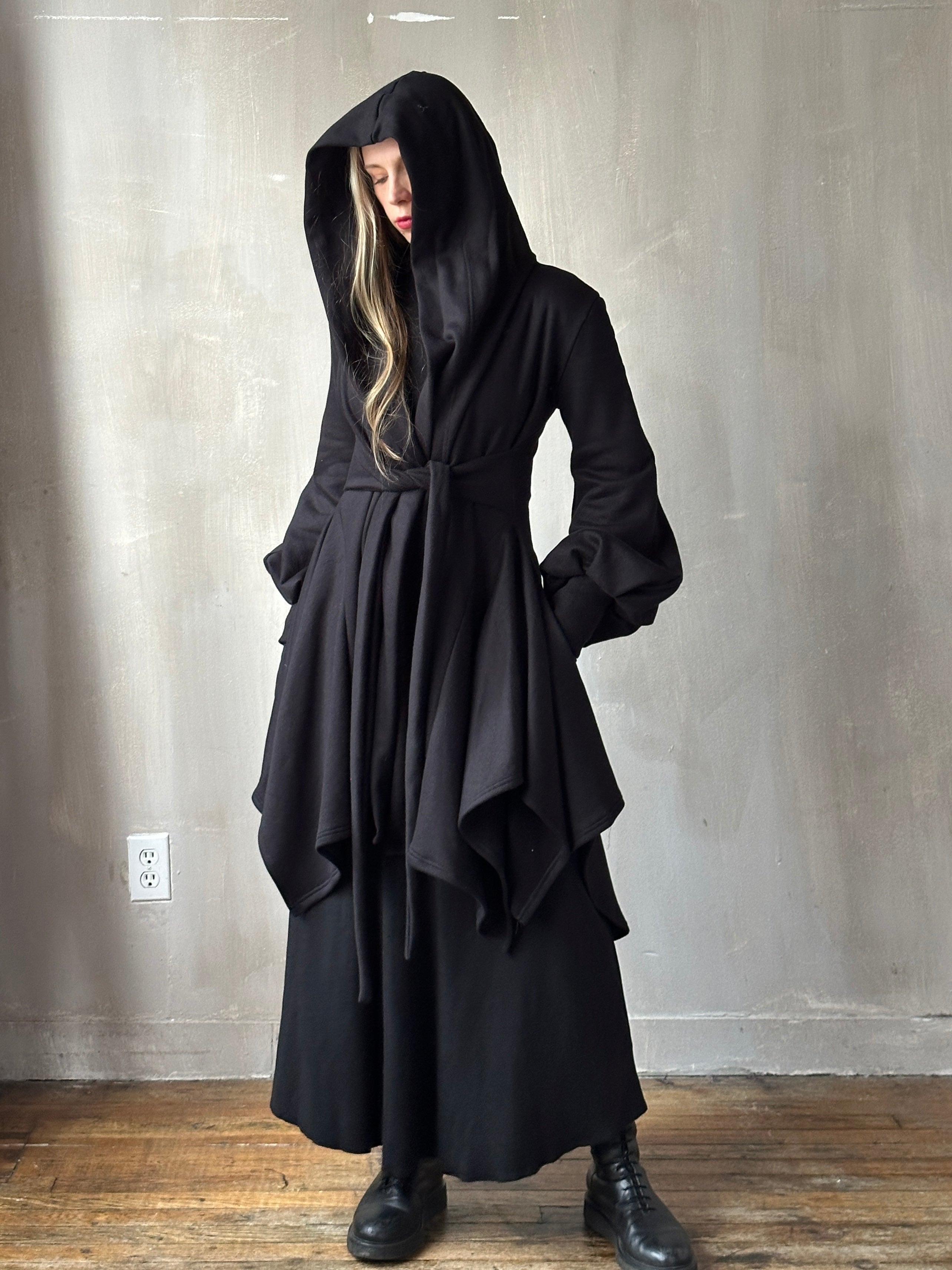FW25: Tournure Jacket in Black Organic Fleece (Pre-Order)