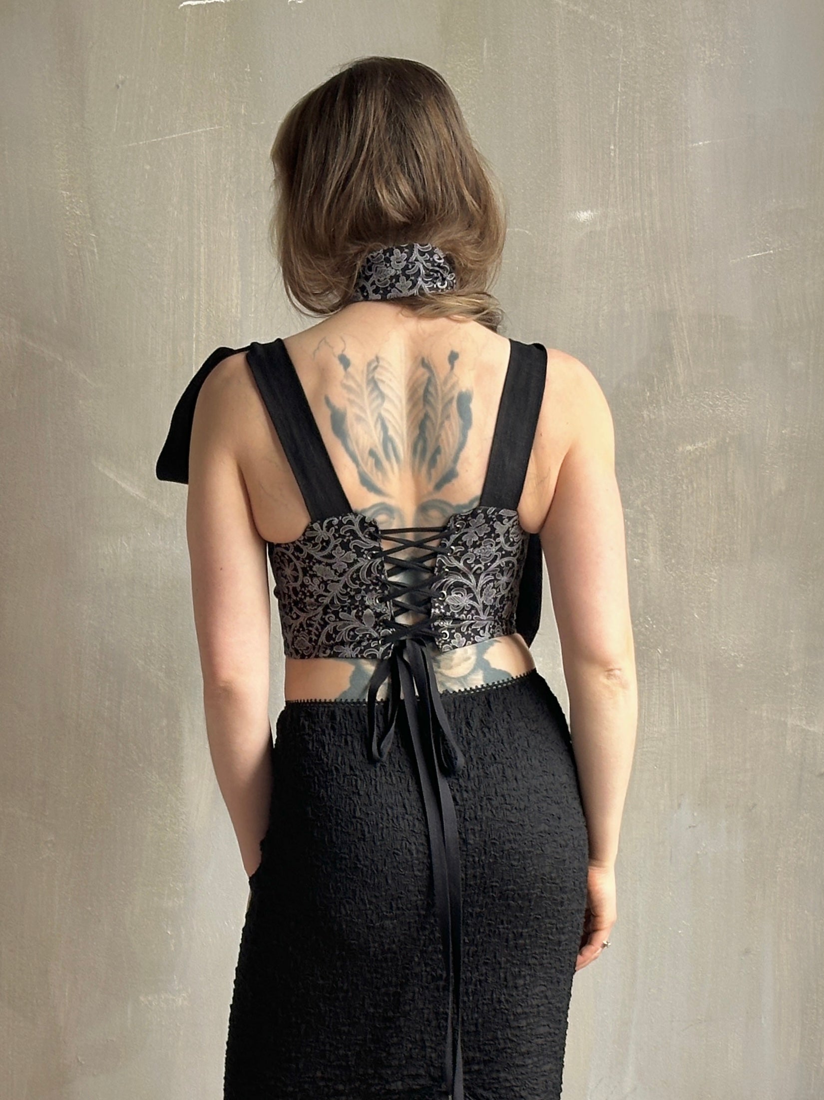 Spring '26: Corset Vest in "Tattoo Lace" Cotton (In Stock)