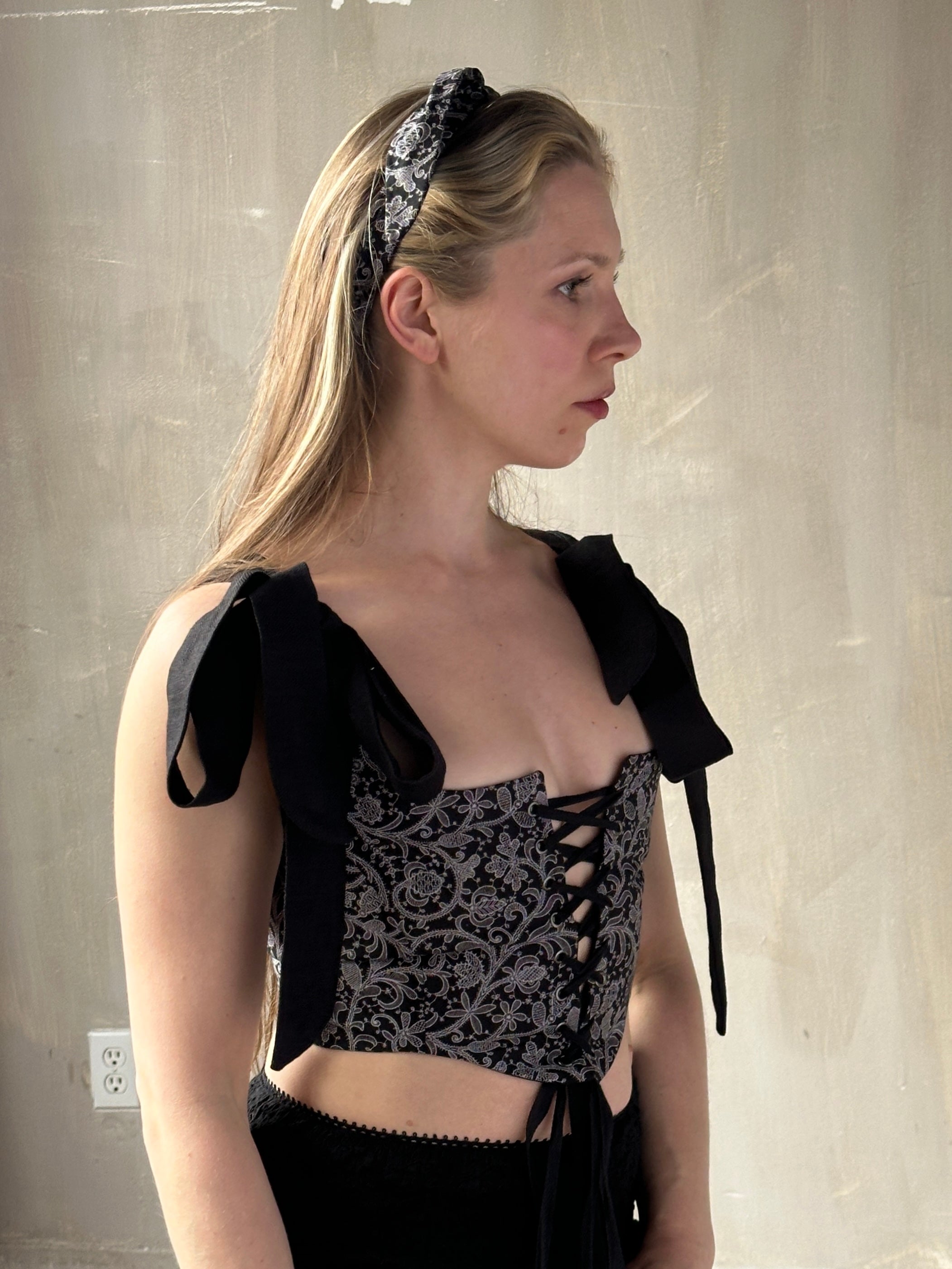 Spring '26: Corset Vest in "Tattoo Lace" Cotton (In Stock)