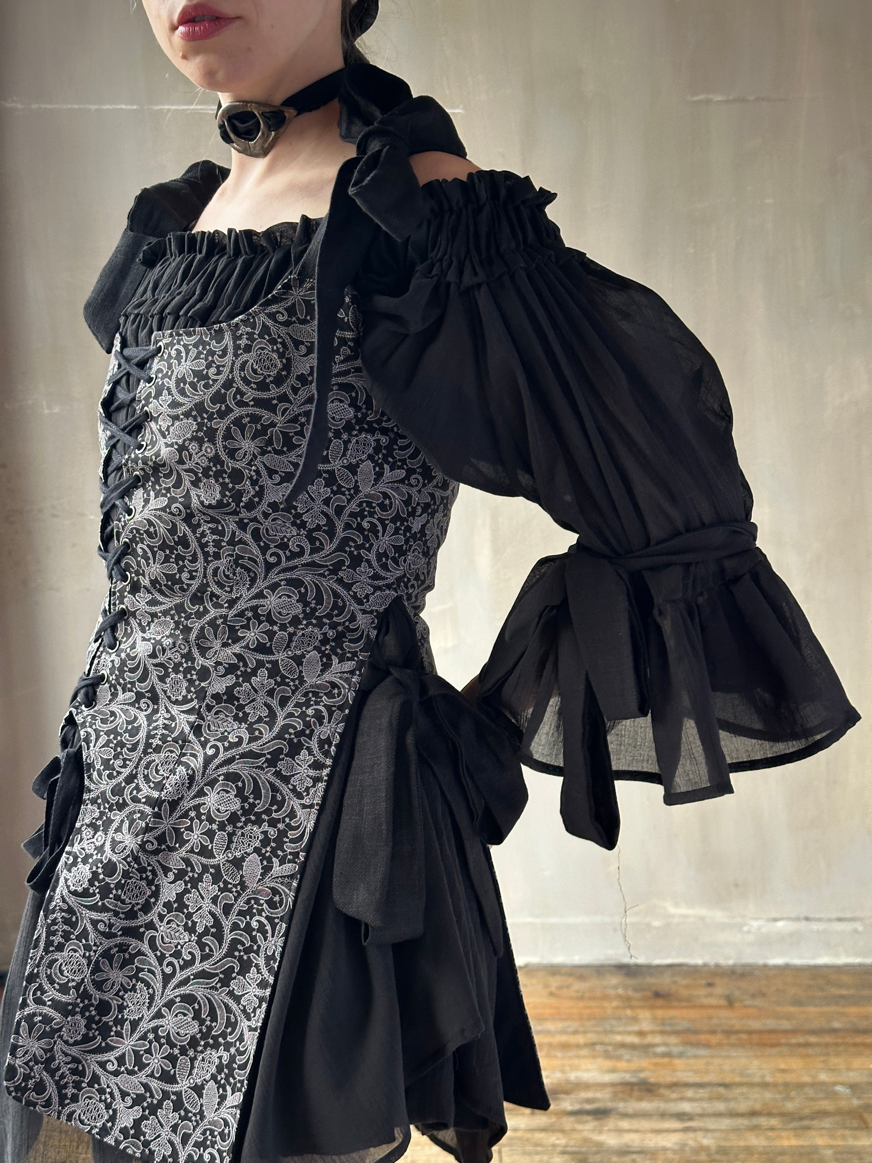 Spring '26: Paperbag Tunic in Black Cotton Voile (Pre-Order)