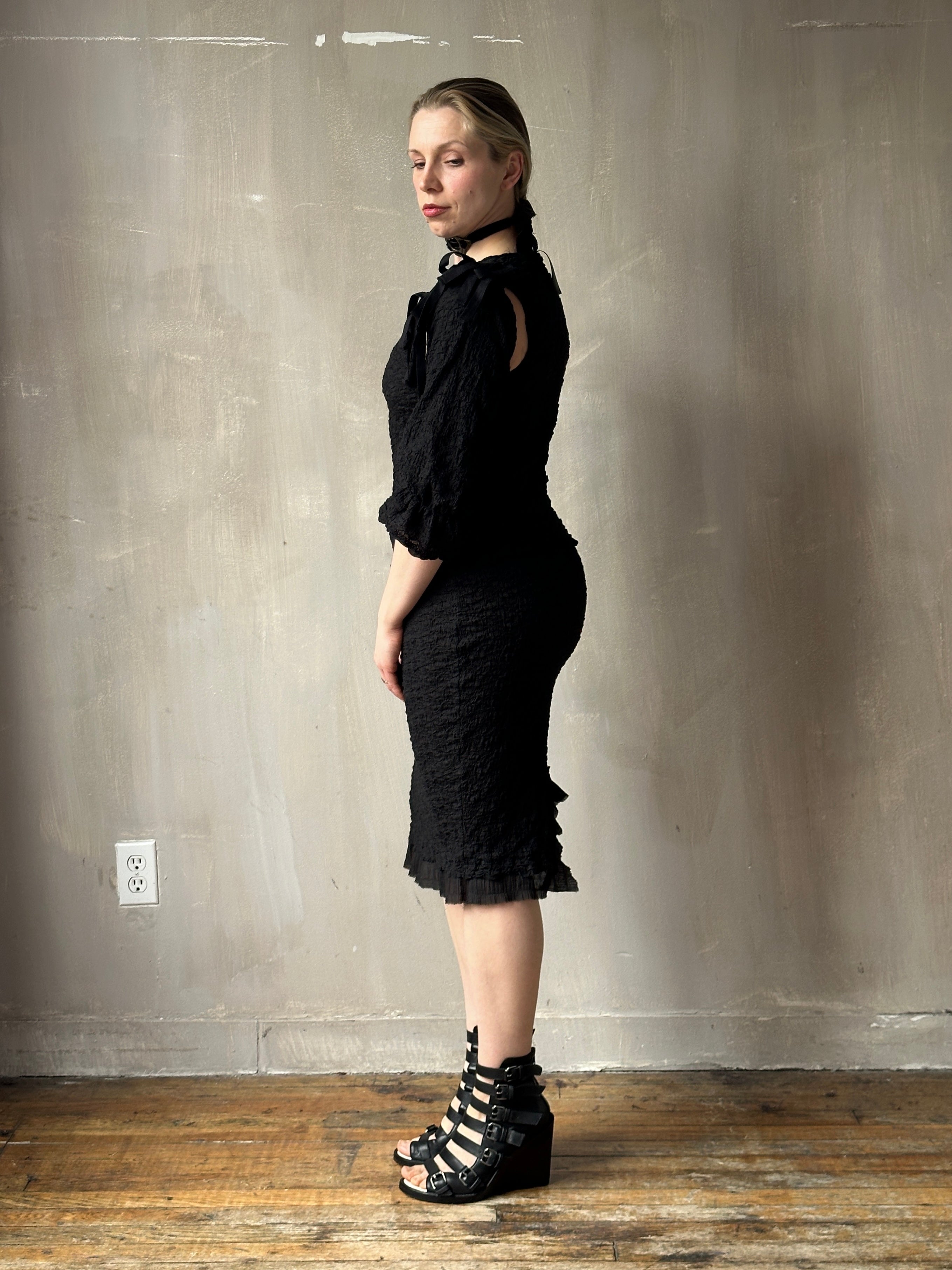 Spring '26: Column Skirt with Ruffle Hem in Crinkle Cotton (In Stock)
